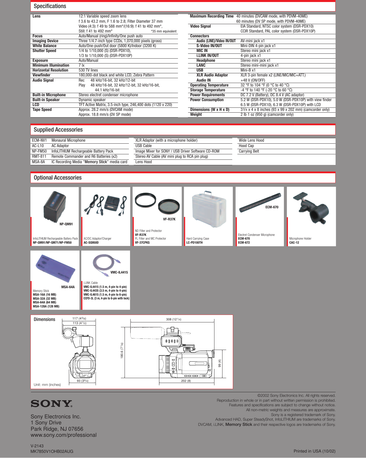 Page 4 of 4 - Sony Sony-Dsr-Pdx10-Users-Manual- SONY47027_DSR-PDX10  Sony-dsr-pdx10-users-manual
