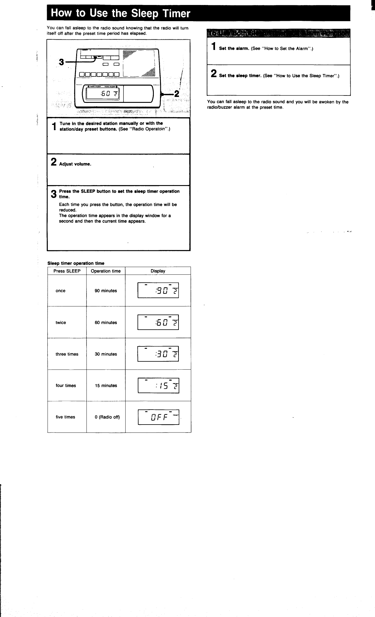 Page 7 of 8 - Sony Sony-Dual-Alarm-Fm-Am-Pll-Synthesized-Clock-Radio-Icf-C303-Users-Manual-  Sony-dual-alarm-fm-am-pll-synthesized-clock-radio-icf-c303-users-manual