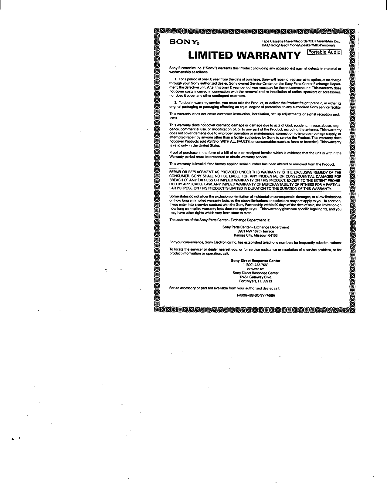 Page 9 of 9 - Sony Sony-Fm-Am-Clock-Radio-Dream-Machine-Icf-C390-Users-Manual-  Sony-fm-am-clock-radio-dream-machine-icf-c390-users-manual