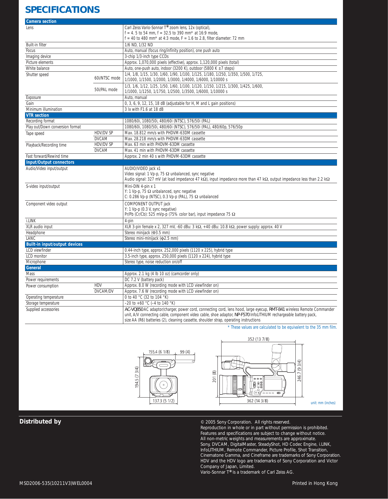 Sony Hvr Z1P Users Manual