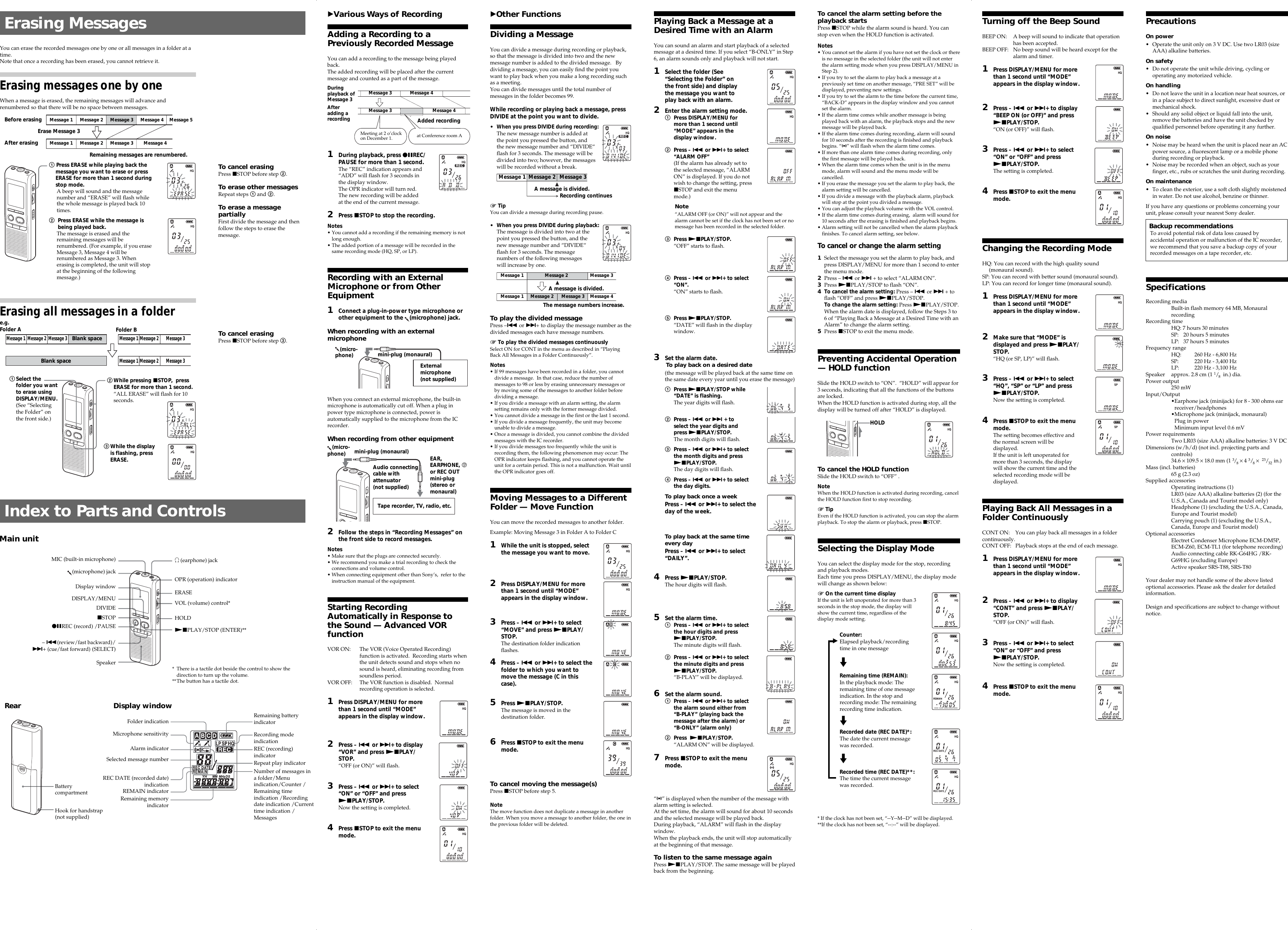 Page 2 of 2 - Sony Sony-Icd-B300-Users-Manual- ICD-B300  Sony-icd-b300-users-manual