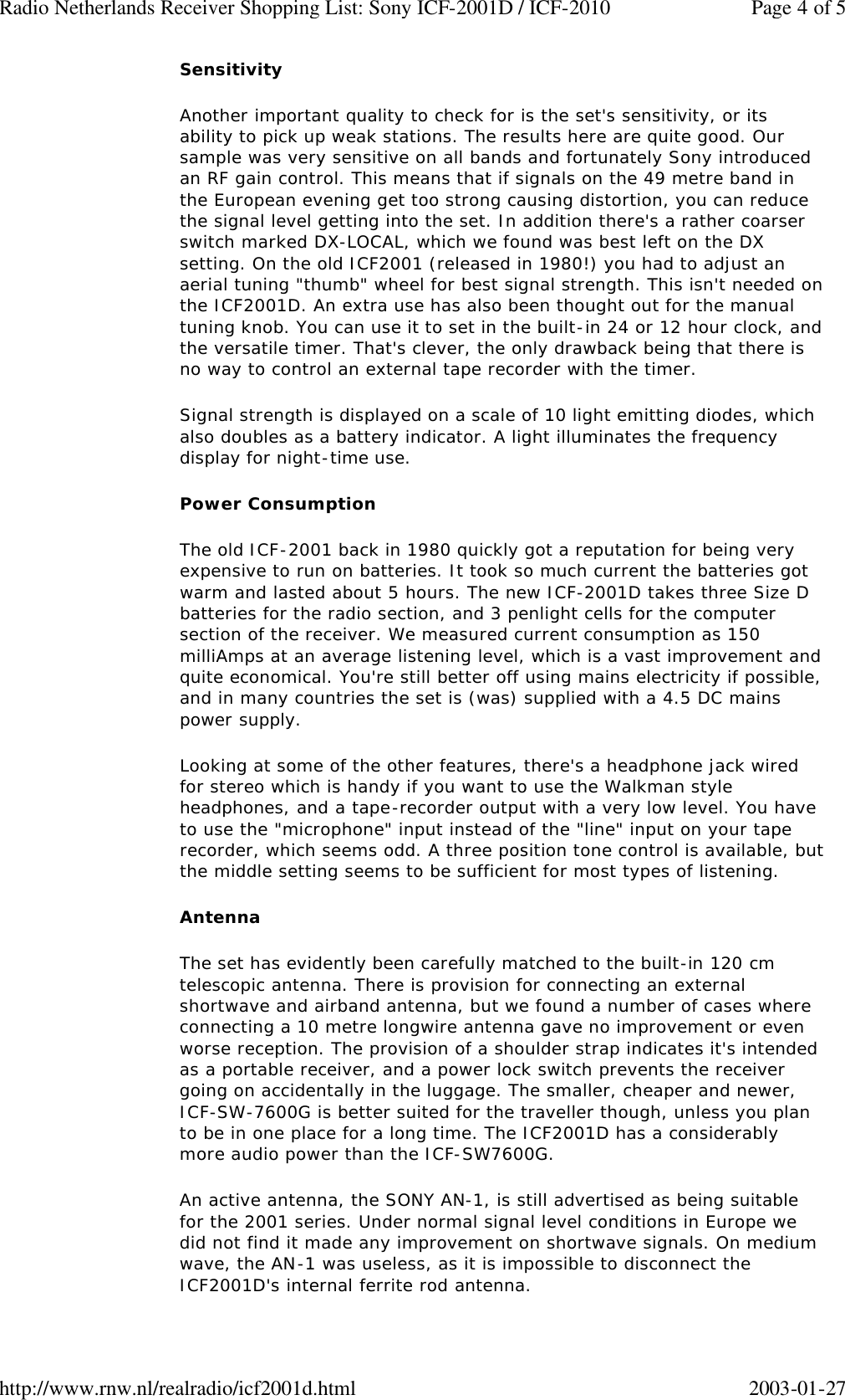 Page 4 of 5 - Sony Sony-Icf-2010-Users-Manual-  Sony-icf-2010-users-manual