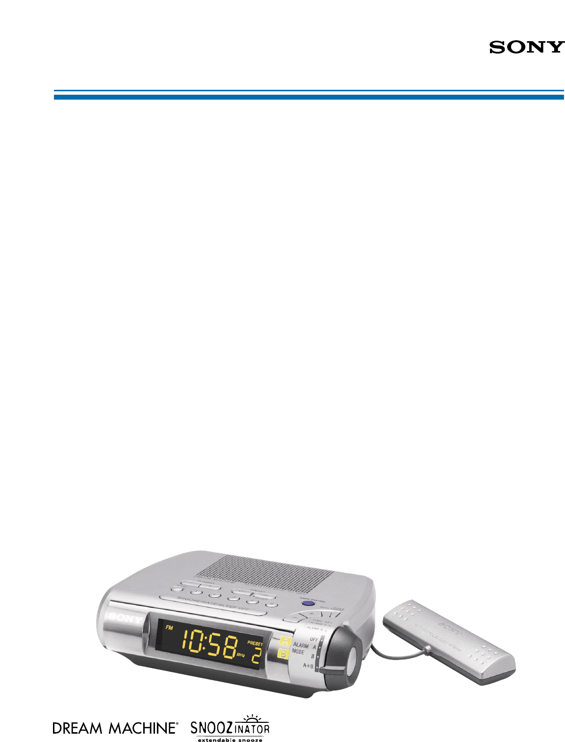 Sony Icf C255Rc Marketing Specifications Son 907;