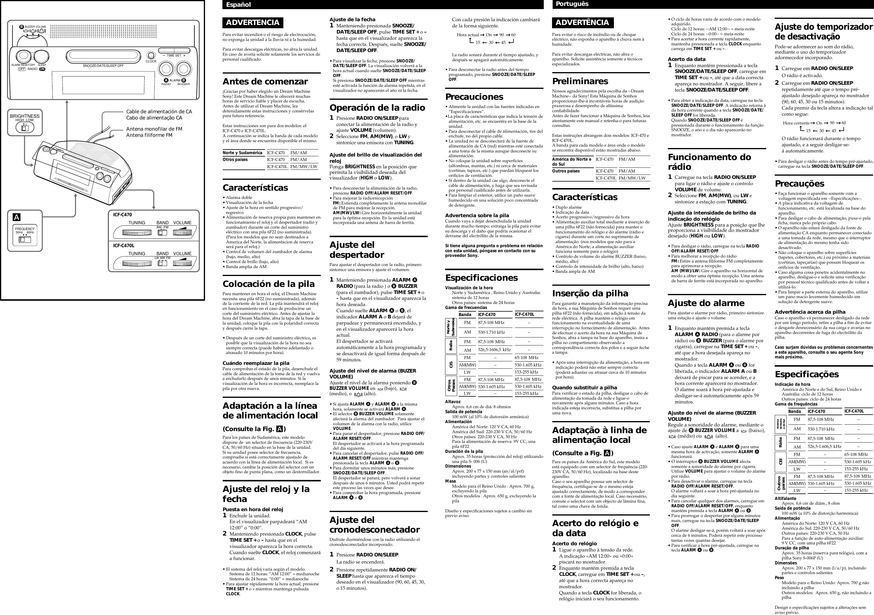 Sony Icf C470mk2 Operating Instructions C470