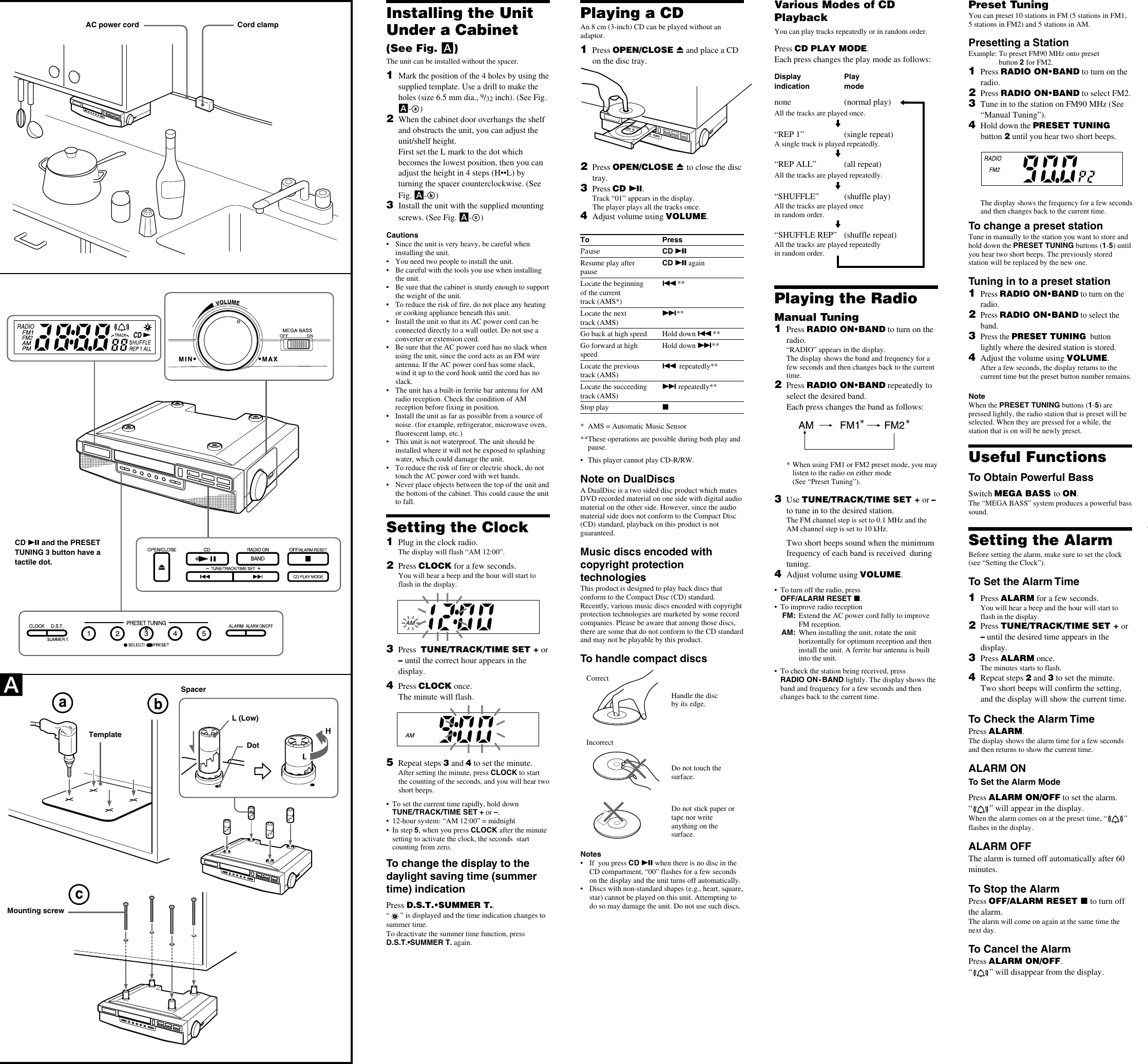 Page 2 of 2 - Sony Sony-Icf-Cd523-Users-Manual- ICF-CD523 Sony-icf-cd523-users-manual