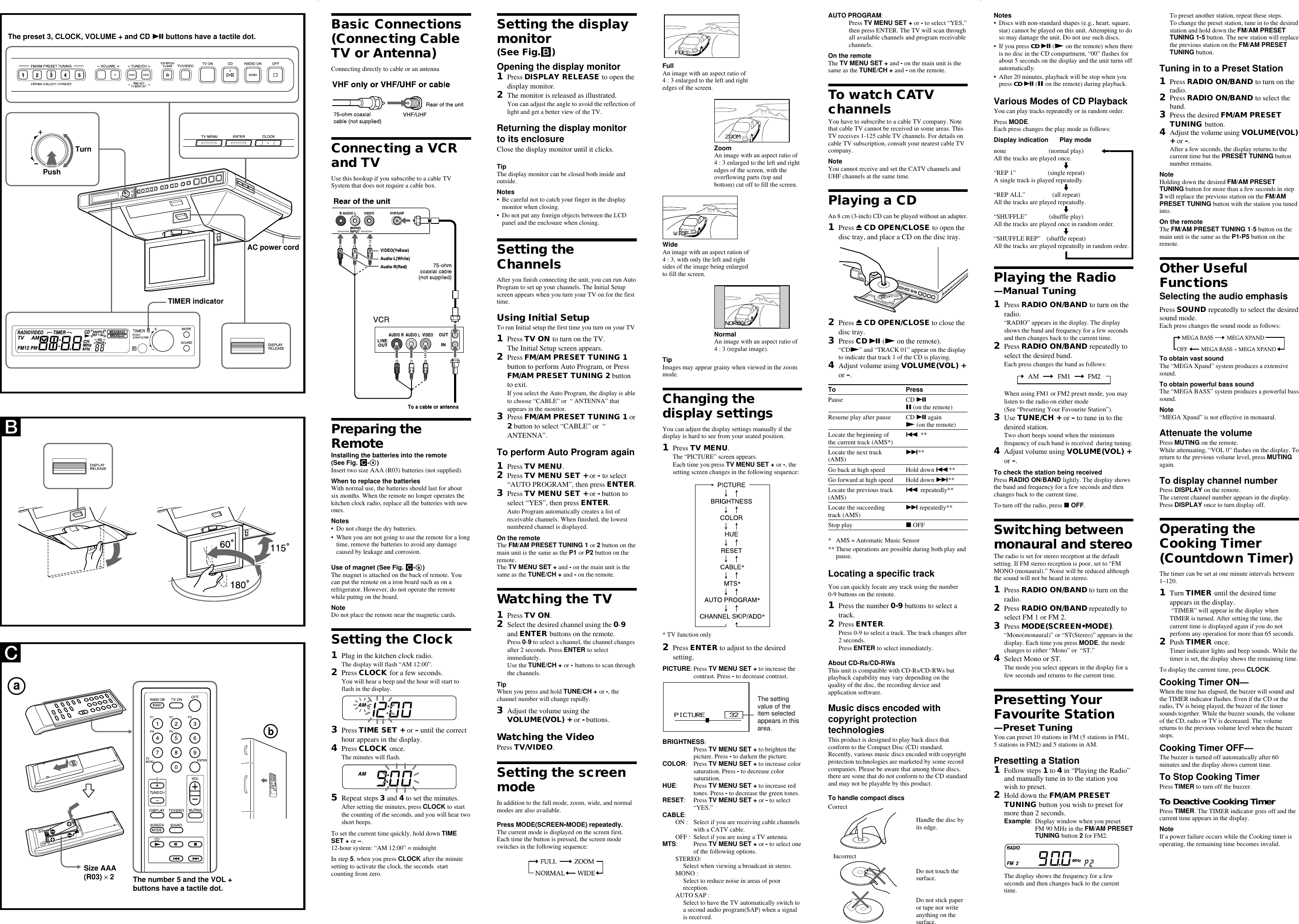 Page 2 of 2 - Sony Sony-Icf-Cd555Tv-Operating-Instructions- ICF-CD555V  Sony-icf-cd555tv-operating-instructions