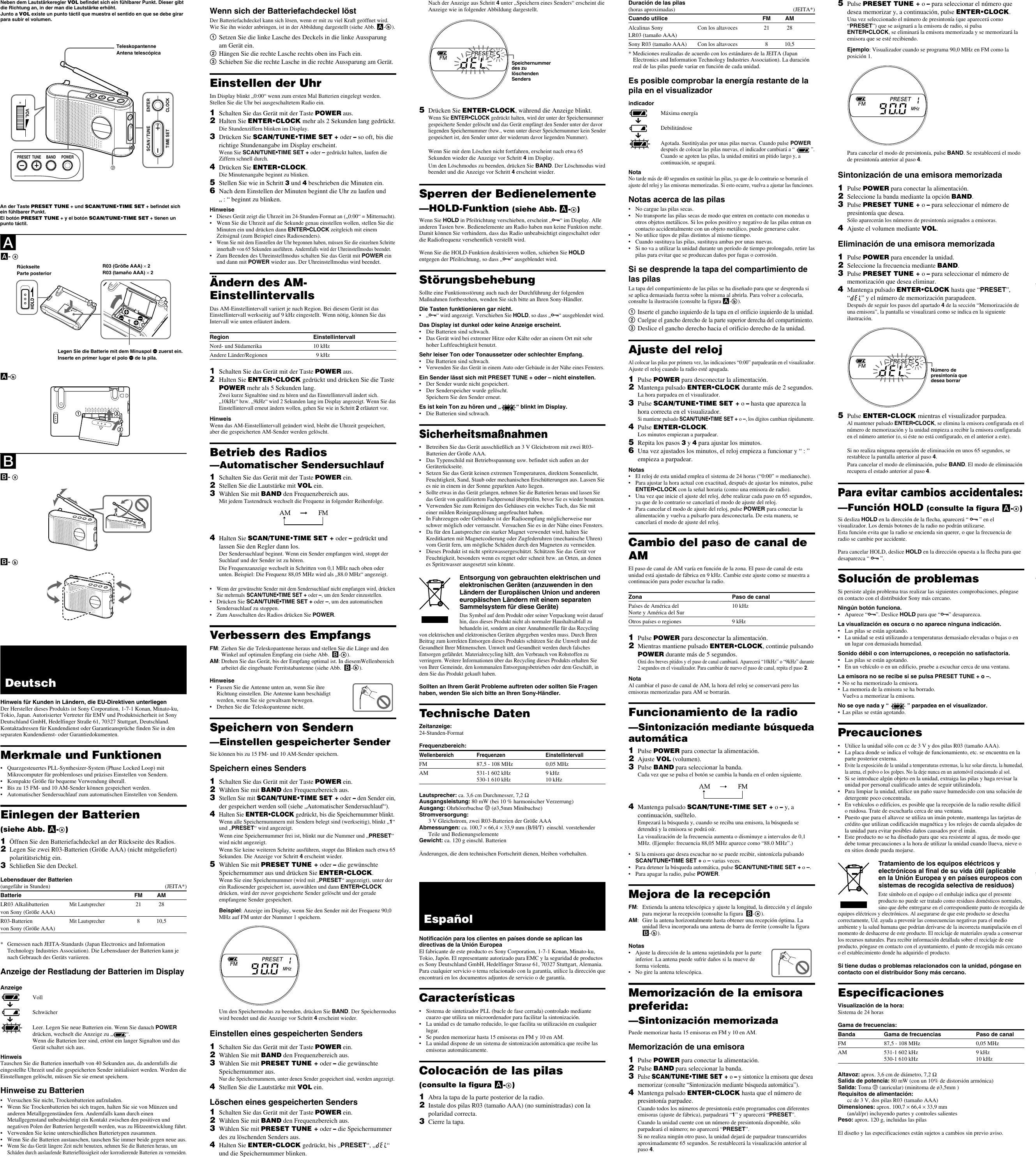 Sony Icf M55 Users Manual