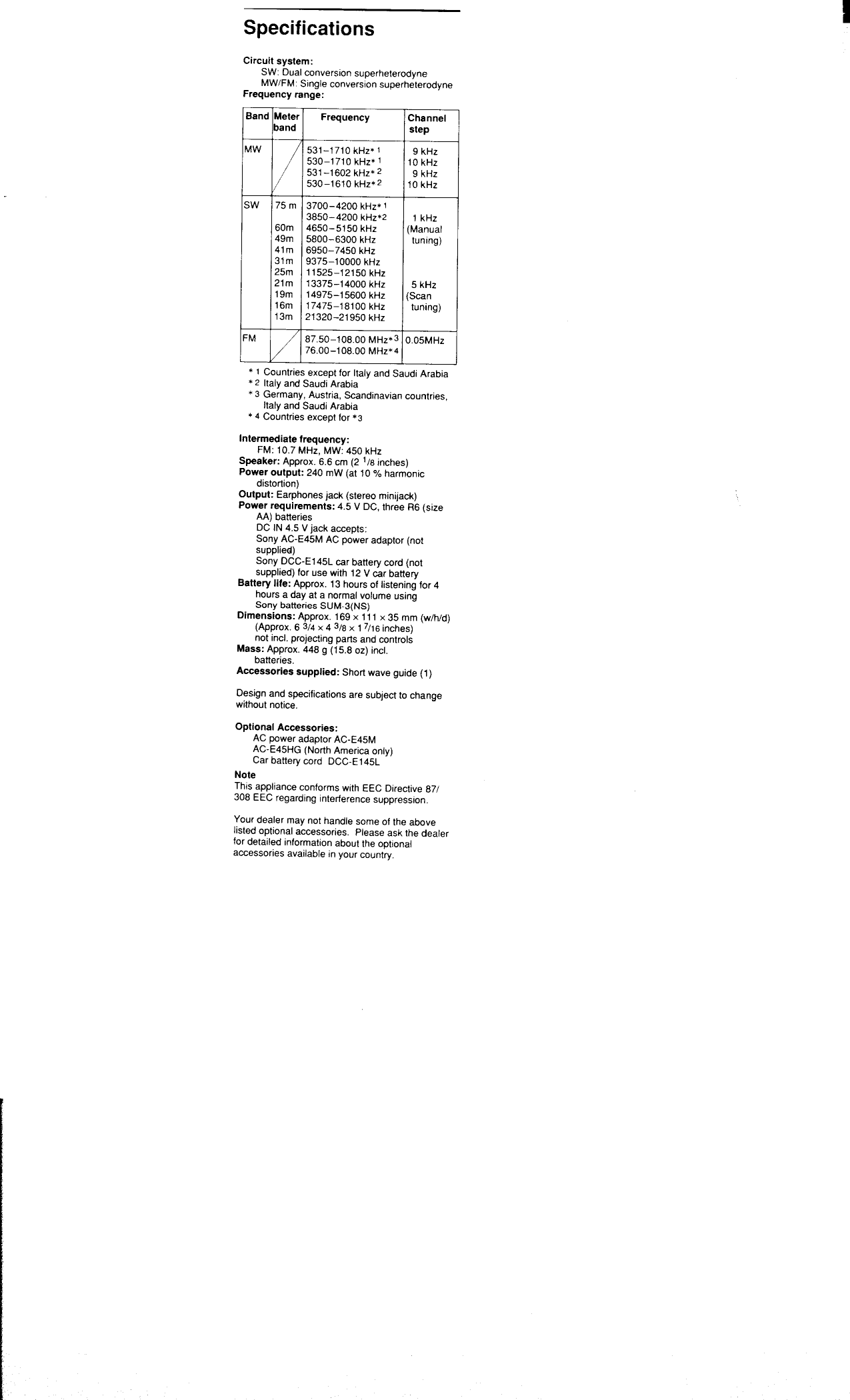 Page 6 of 11 - Sony Sony-Icf-Sw30-Users-Manual-  Sony-icf-sw30-users-manual