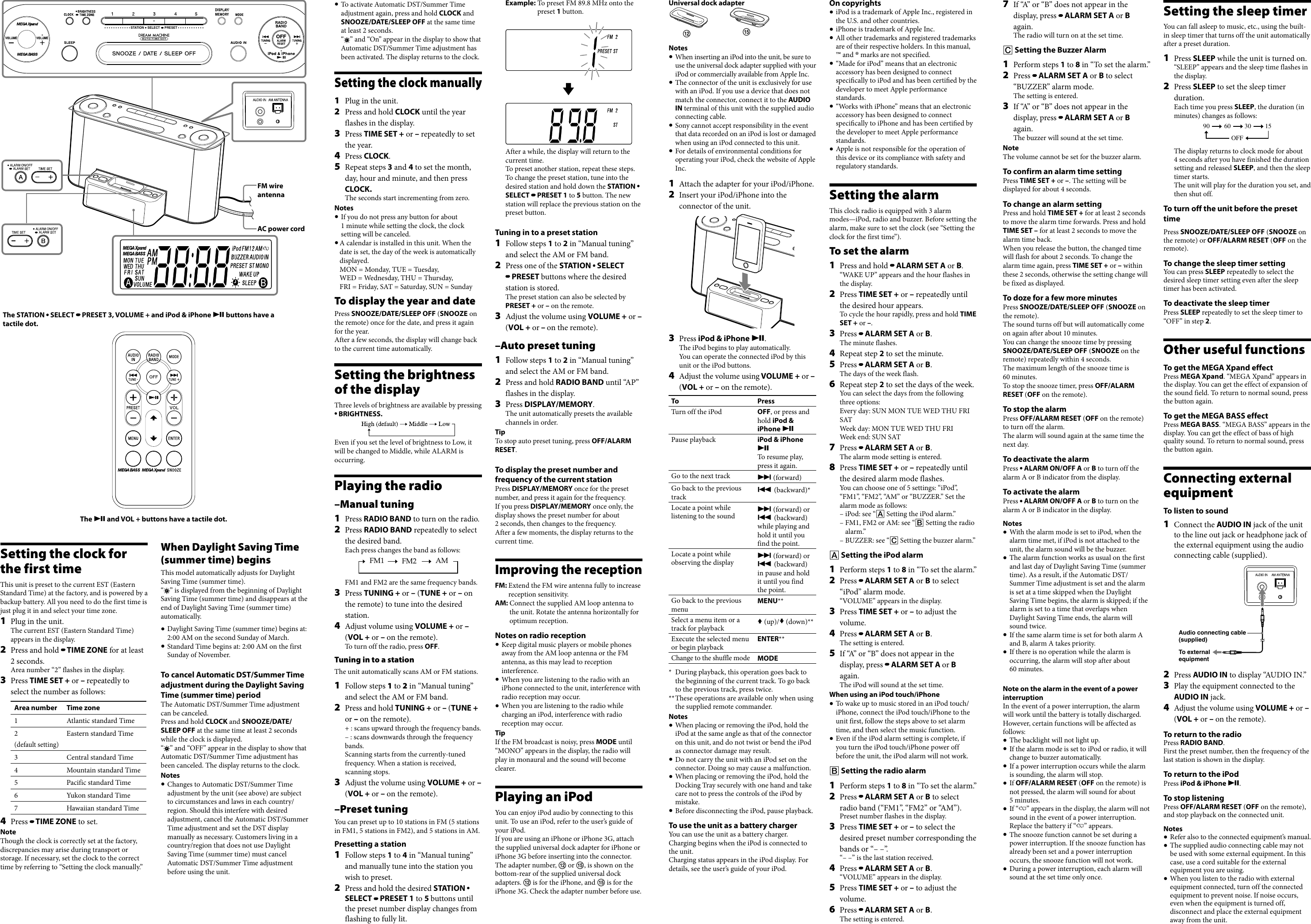 Page 2 of 2 - Sony Sony-Icfcs10Ip-Users-Manual- ICF-CS10iP  Sony-icfcs10ip-users-manual