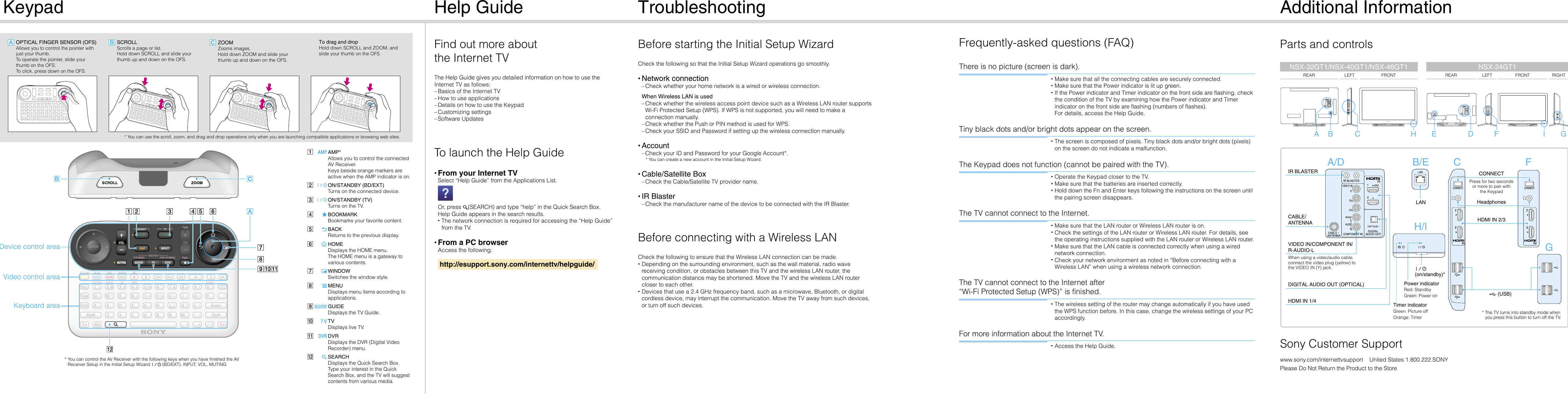 Page 2 of 2 - Sony Sony-Nsx-24Gt1-Users-Manual- NSX-24/32/40/46GT1 Quick Setup Guide  Sony-nsx-24gt1-users-manual