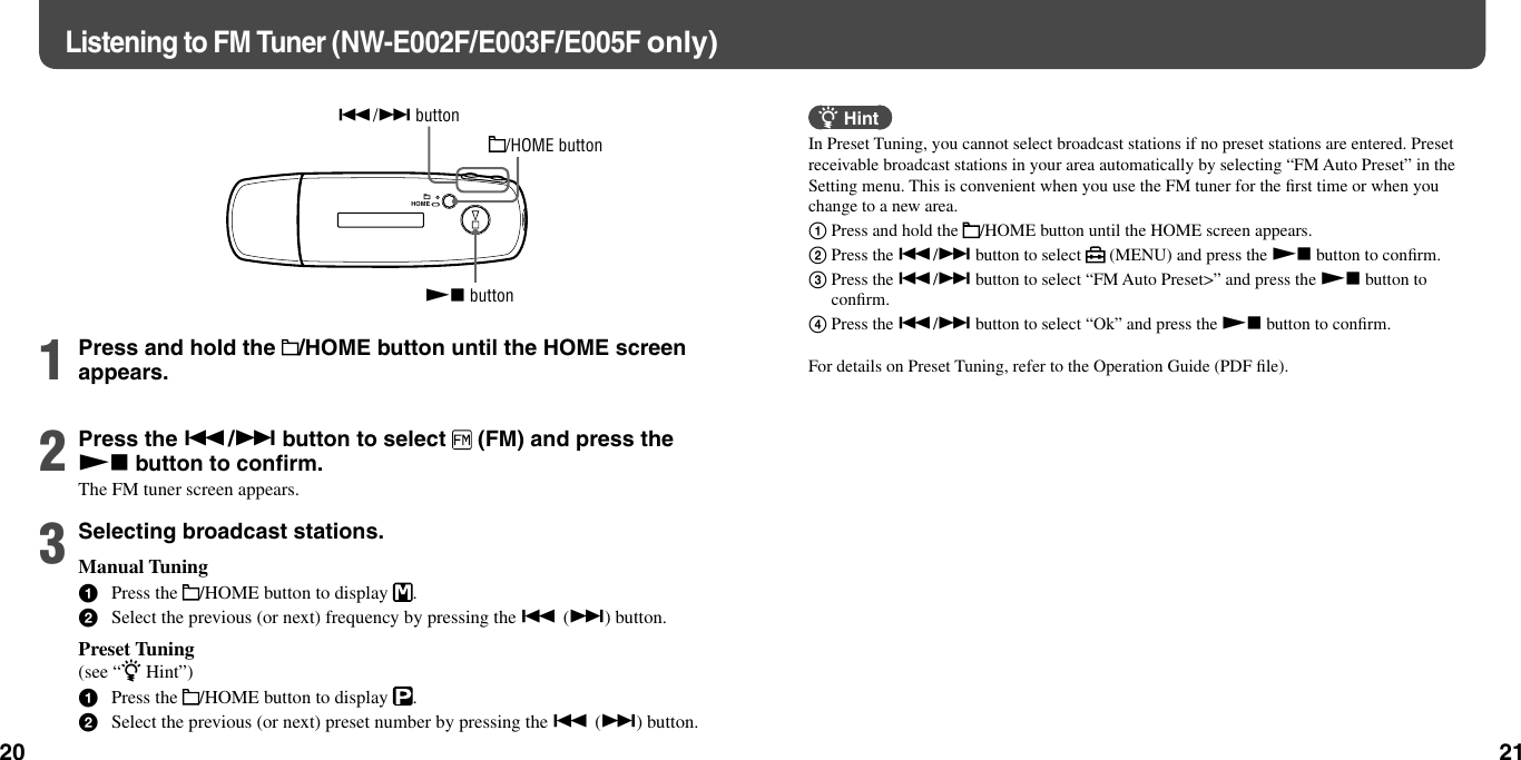 Page 11 of 11 - Sony Sony-Nw-E002-Quick-Start-Manual- NW-E002F / E003F E005F E002 E003 E005  Sony-nw-e002-quick-start-manual