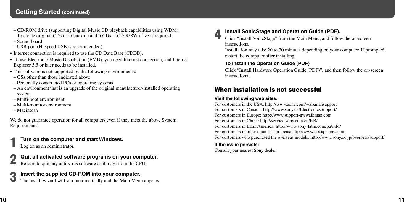 Page 6 of 11 - Sony Sony-Nw-E002-Quick-Start-Manual- NW-E002F / E003F E005F E002 E003 E005  Sony-nw-e002-quick-start-manual