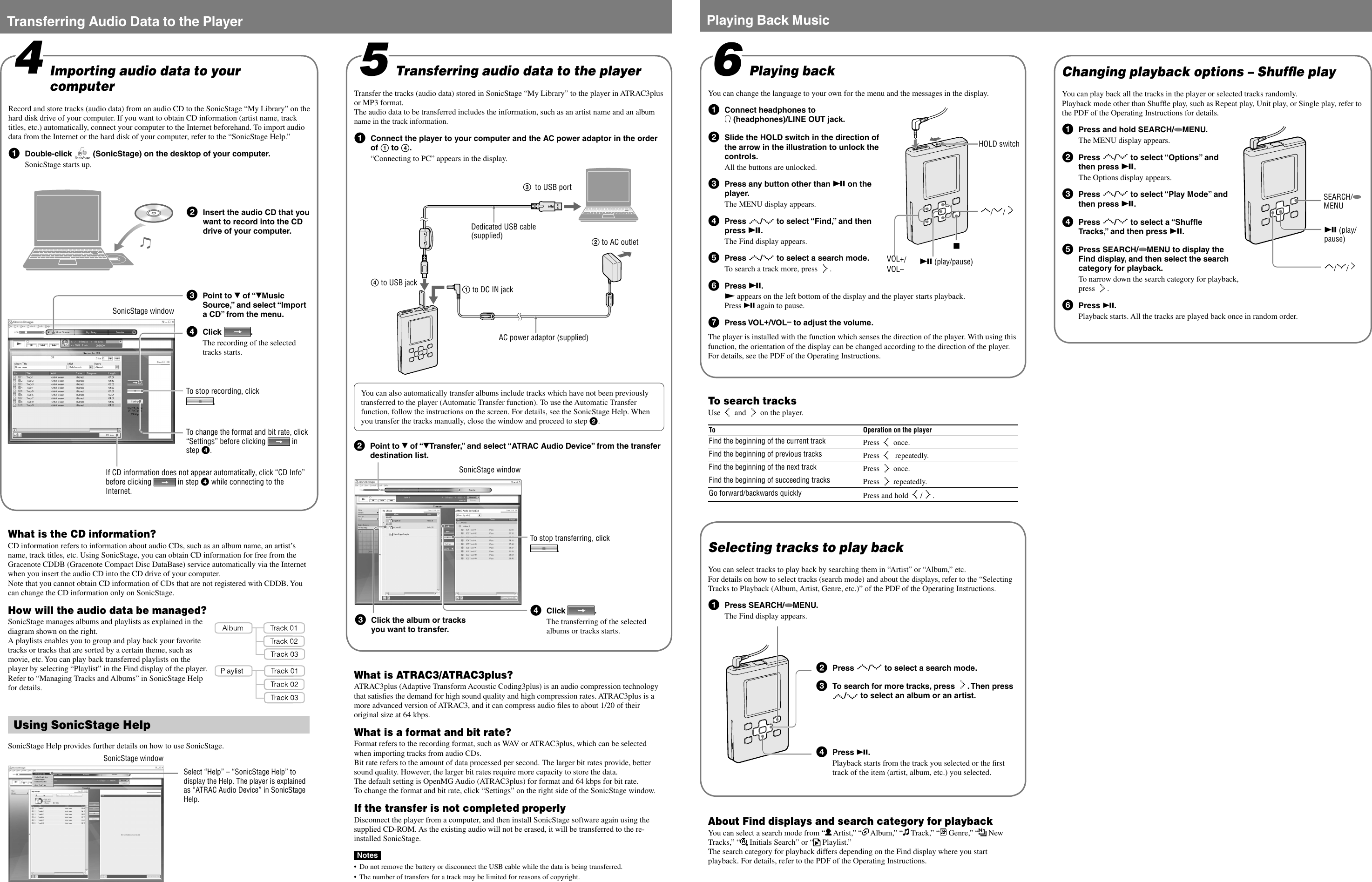Page 2 of 2 - Sony Sony-Nw-Hd5-Quick-Start-Manual- NW-HD5/NW-HD5H Sony-nw-hd5-quick-start-manual