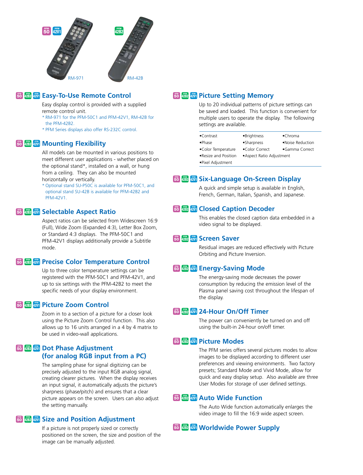 Page 4 of 6 - Sony Sony-Pfm-42B2-Users-Manual- MK10071V1  Sony-pfm-42b2-users-manual