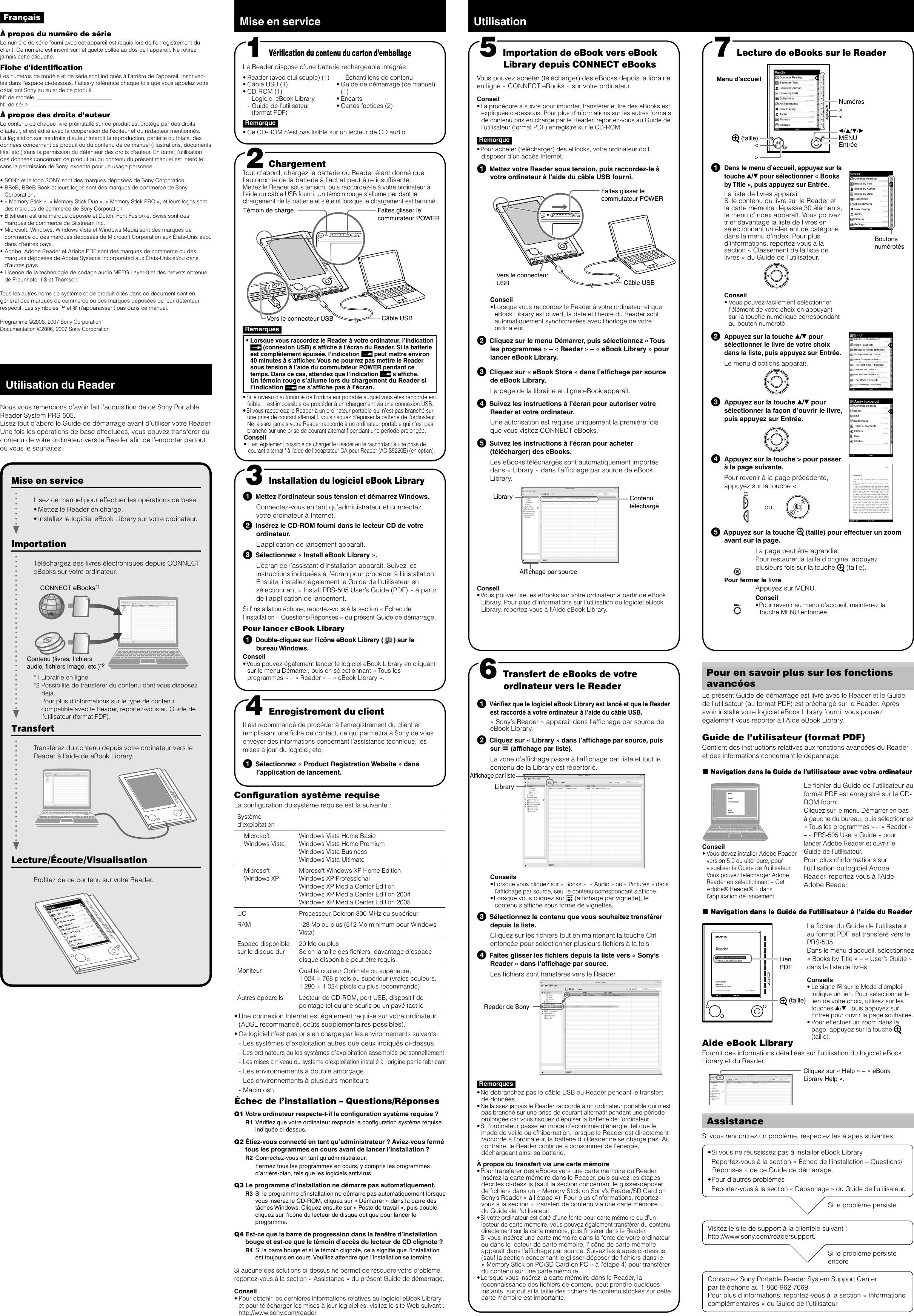 Sony Portable Reader System Prs-505 User Manual