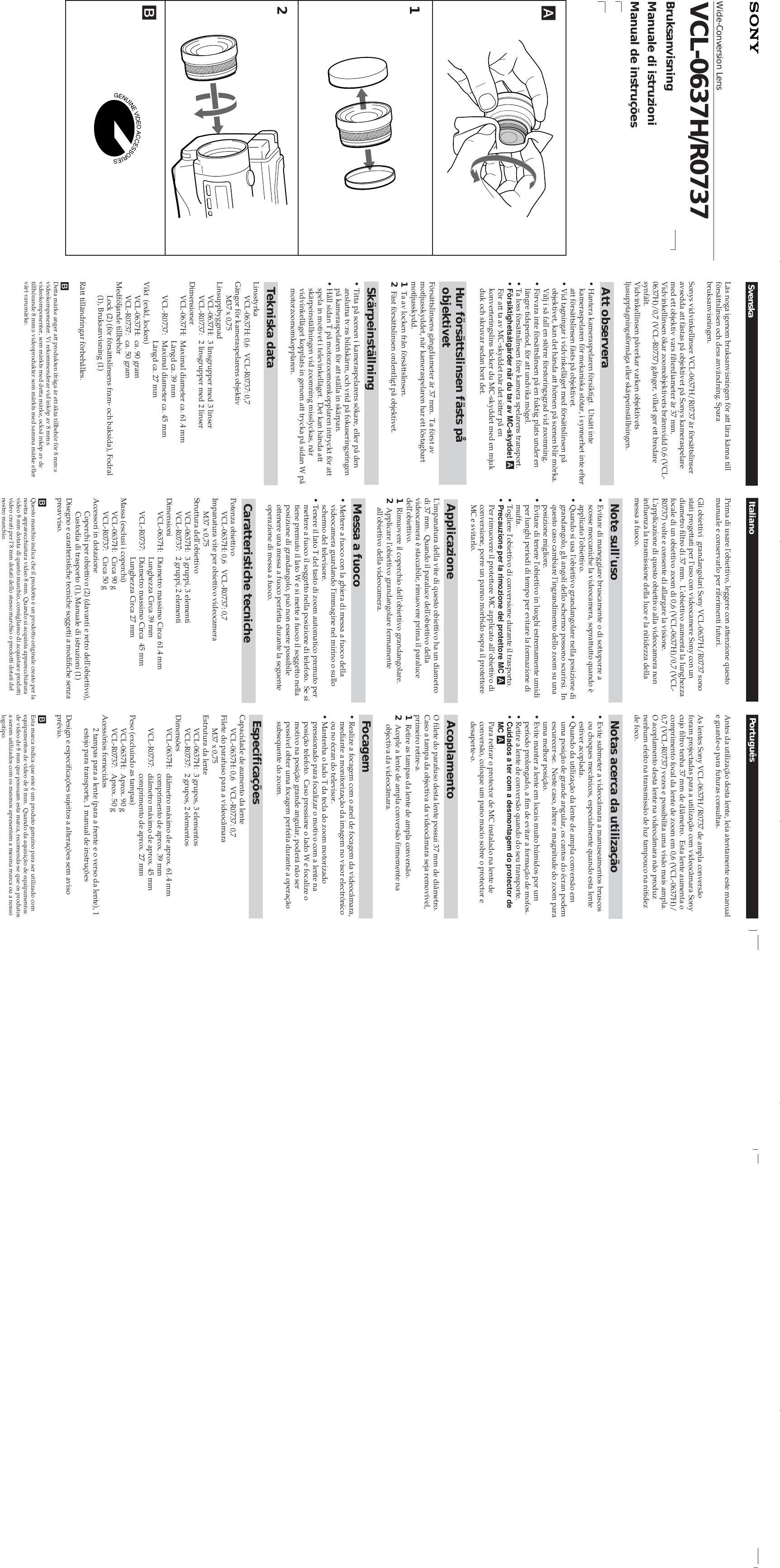 Page 2 of 2 - Sony Sony-R0737-Users-Manual- VCL-