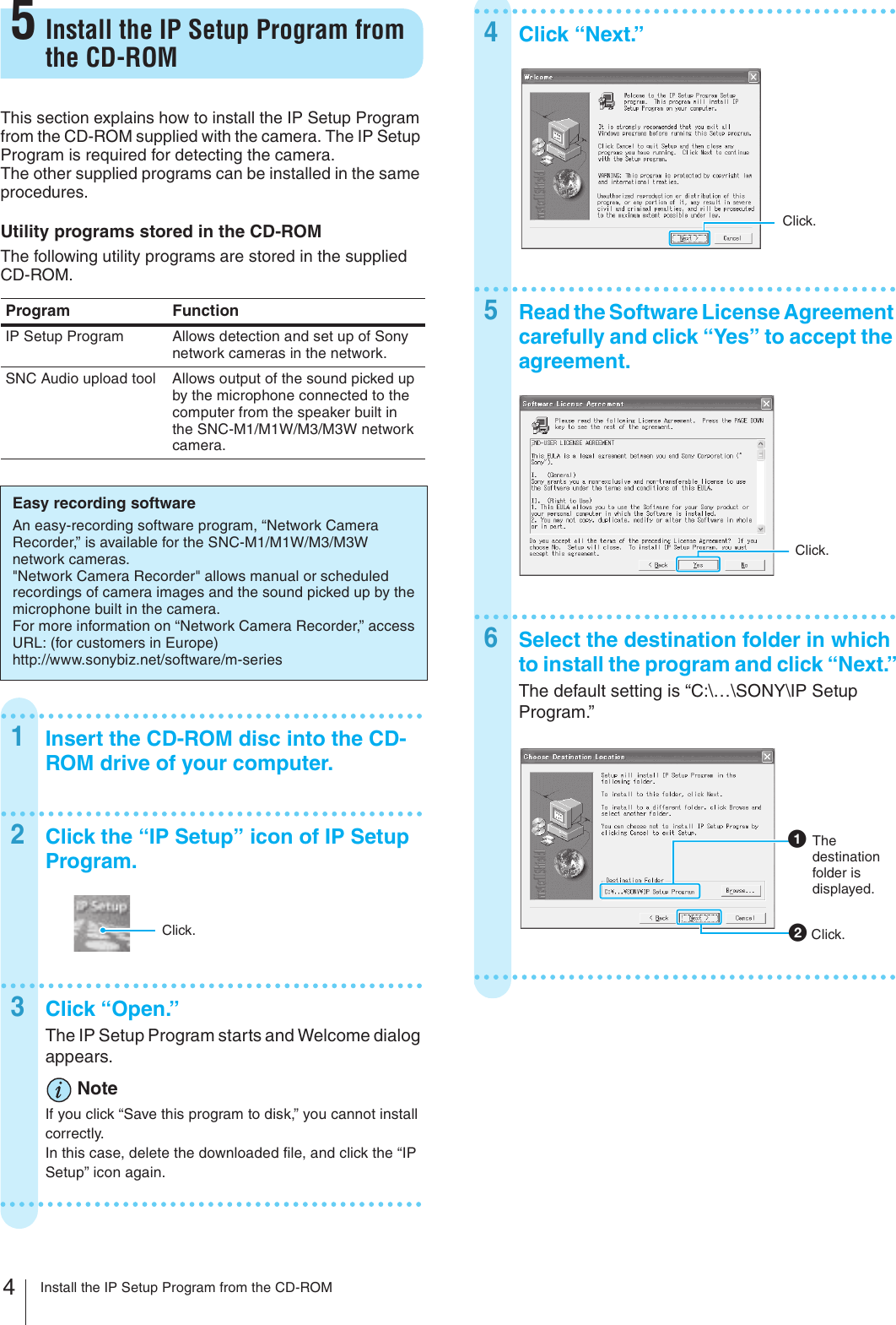 Page 4 of 8 - Sony Sony-Snc-M3-Users-Manual- SNC-M1/M1W/M3/M3W Sony-snc-m3-users-manual