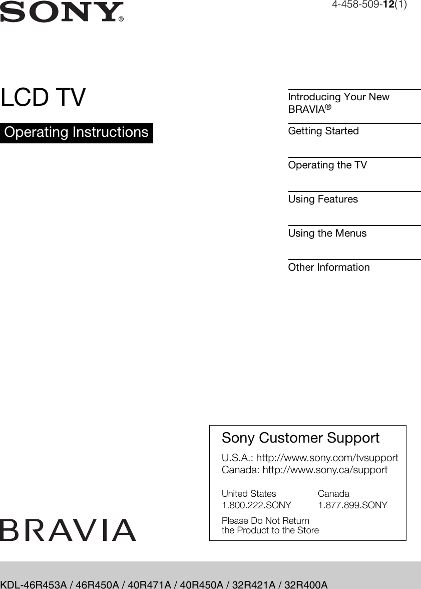 sony-bravia-lcd-tv-kdl-32r400a-users-manual-46r453a-46r450a-40r471a