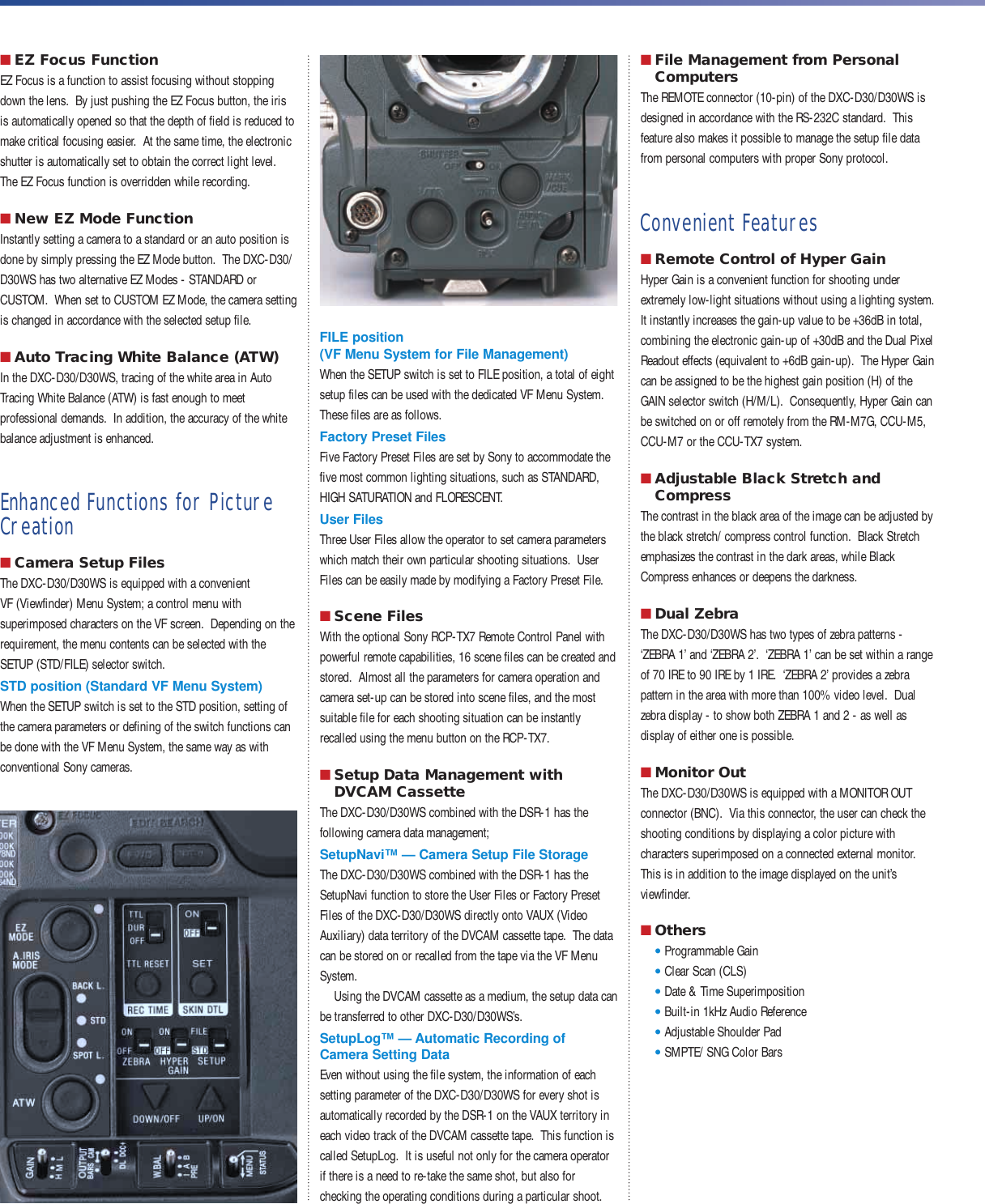 Page 4 of 12 - Sony Sony-Sony-Camcorder-Dxc-D30-Users-Manual- DXC-30 (NTSC)  Sony-sony-camcorder-dxc-d30-users-manual