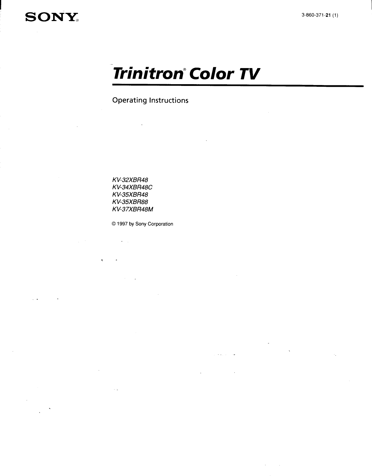 sony trinitron wega kvdb29m98 operating instructions manual
