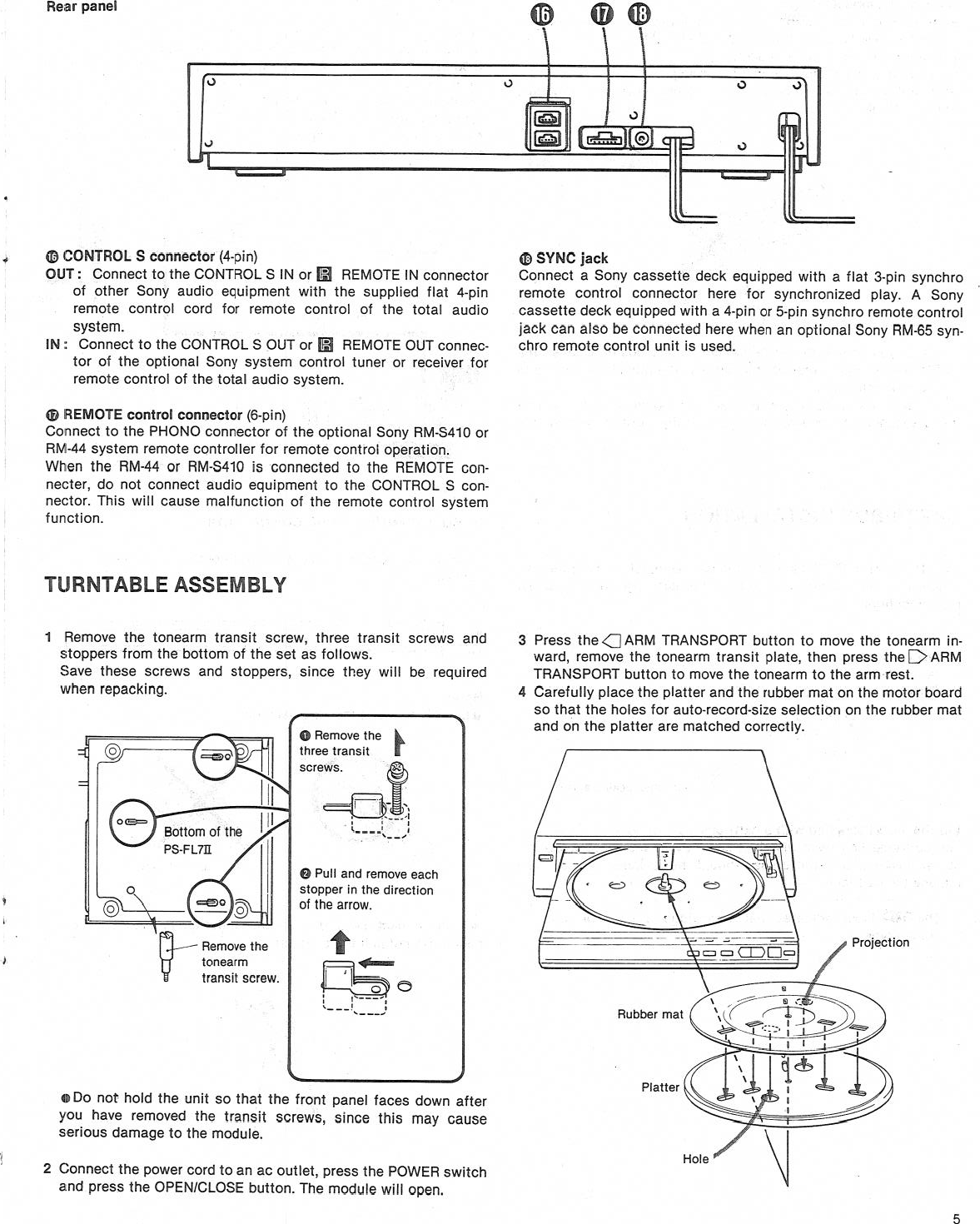 Page 5 of 11 - Sony Sony-Sony-Turntable-Ps-Fl7-Ii-Users-Manual-  Sony-sony-turntable-ps-fl7-ii-users-manual