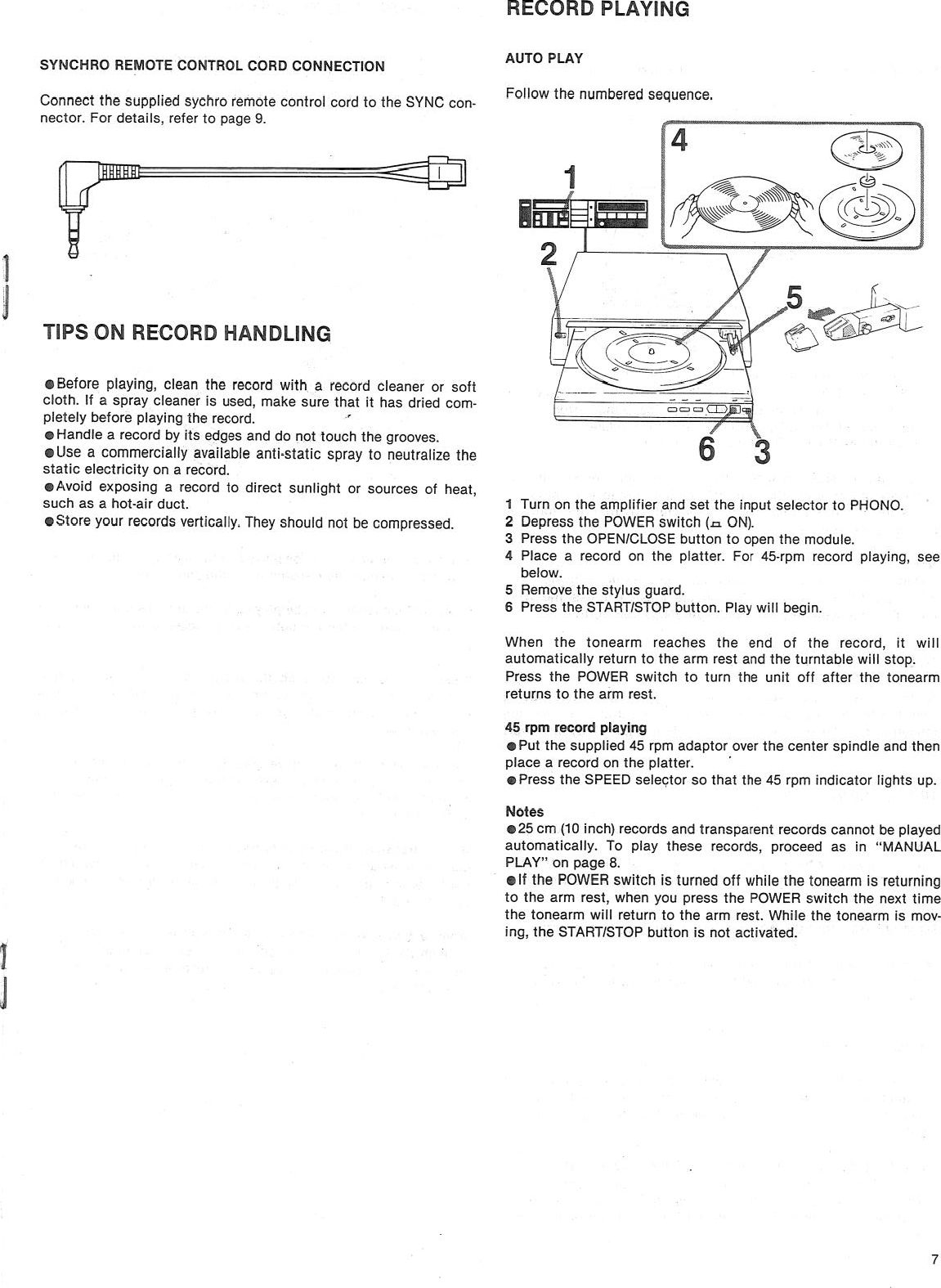 Page 7 of 11 - Sony Sony-Sony-Turntable-Ps-Fl7-Ii-Users-Manual-  Sony-sony-turntable-ps-fl7-ii-users-manual