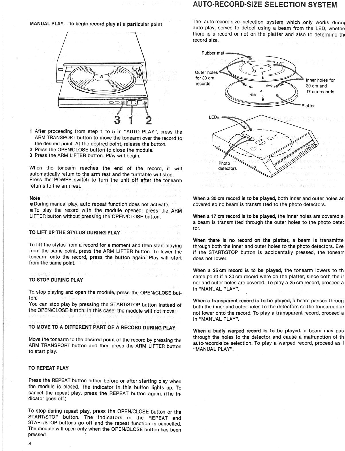 Page 8 of 11 - Sony Sony-Sony-Turntable-Ps-Fl7-Ii-Users-Manual-  Sony-sony-turntable-ps-fl7-ii-users-manual
