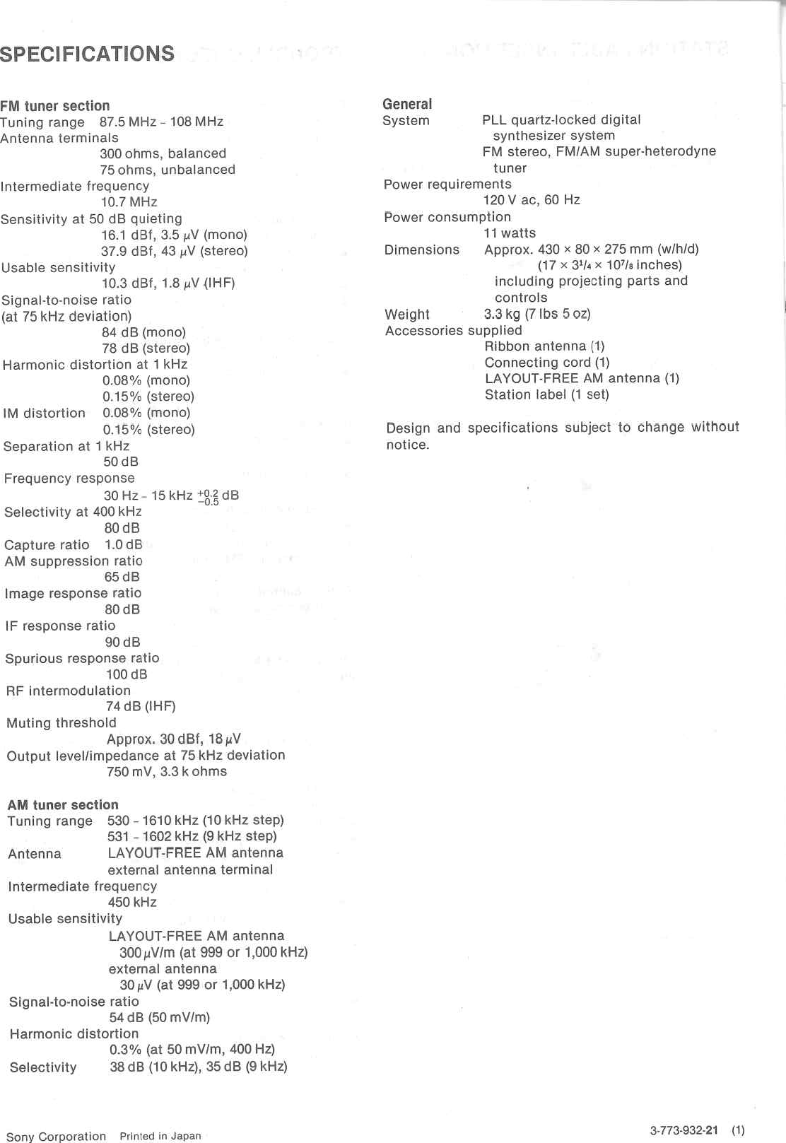 Page 12 of 12 - Sony Sony-St-Jx410-Users-Manual-  Sony-st-jx410-users-manual