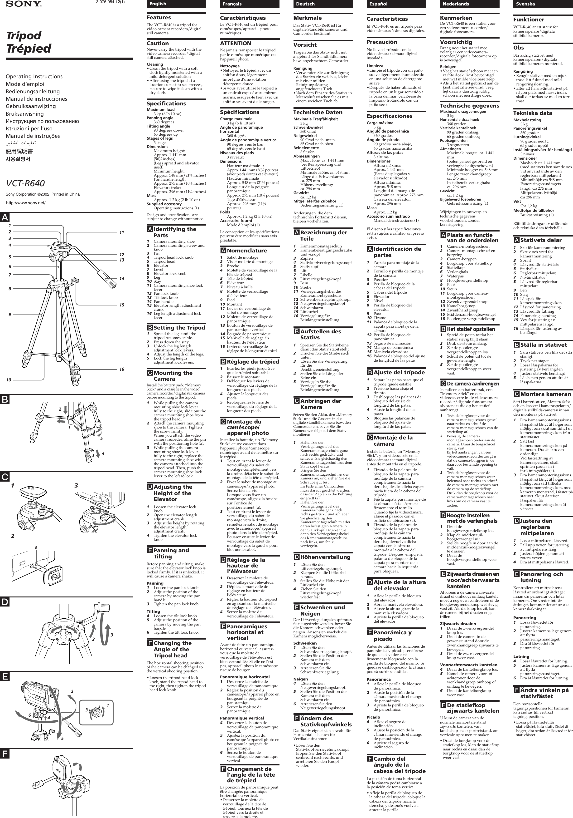 Page 1 of 2 - Sony Sony-Vct-R640-Users-Manual- VCT-R640  Sony-vct-r640-users-manual