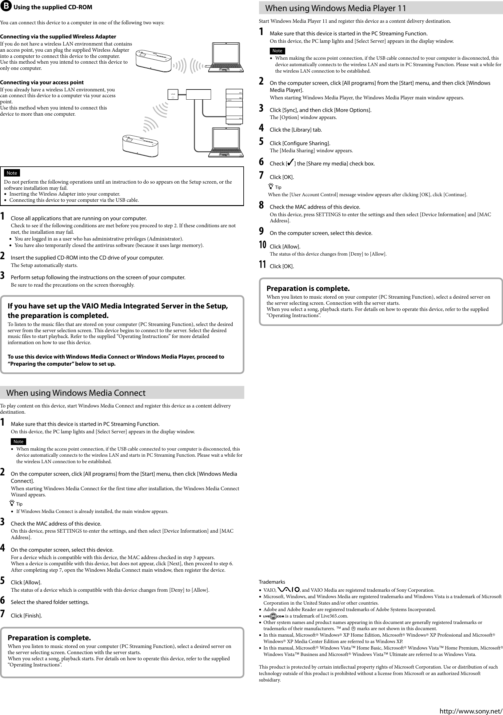 Sony Vgf Wa1 Setup Guide