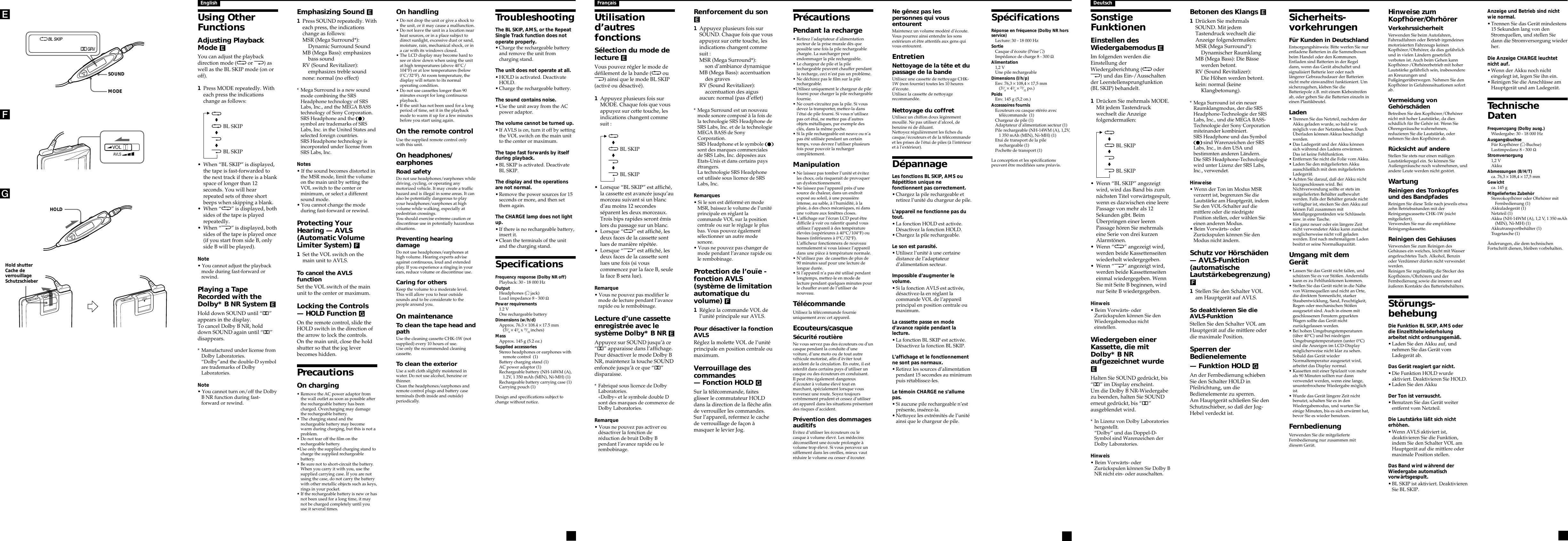 Page 2 of 2 - Sony Sony-Walkman-Wm-Ex2000-Users-Manual- WM-EX2000 Sony-walkman-wm-ex2000-users-manual