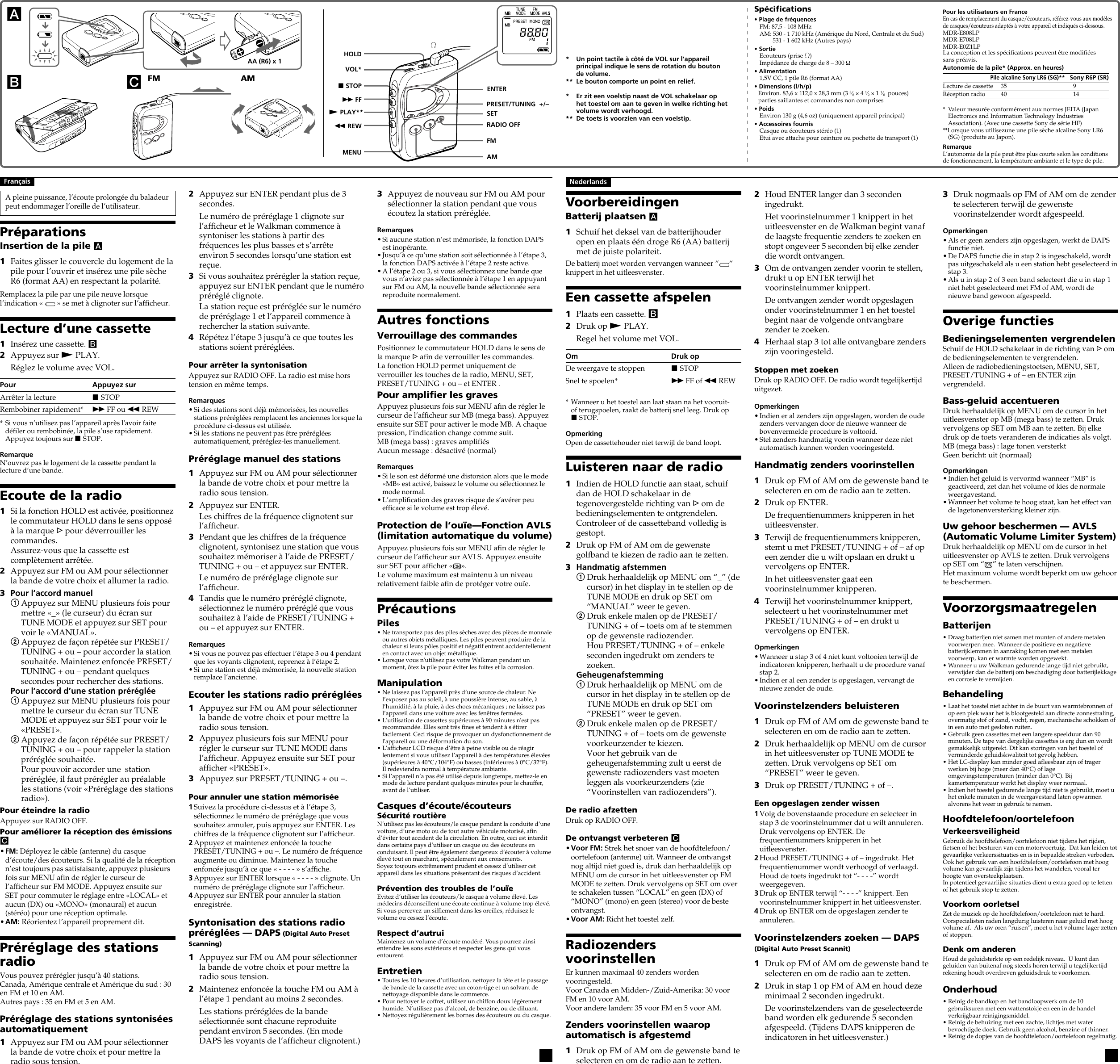 Page 2 of 2 - Sony Sony-Walkman-Wm-Fx290-Users-Manual- WM-FX290  Sony-walkman-wm-fx290-users-manual