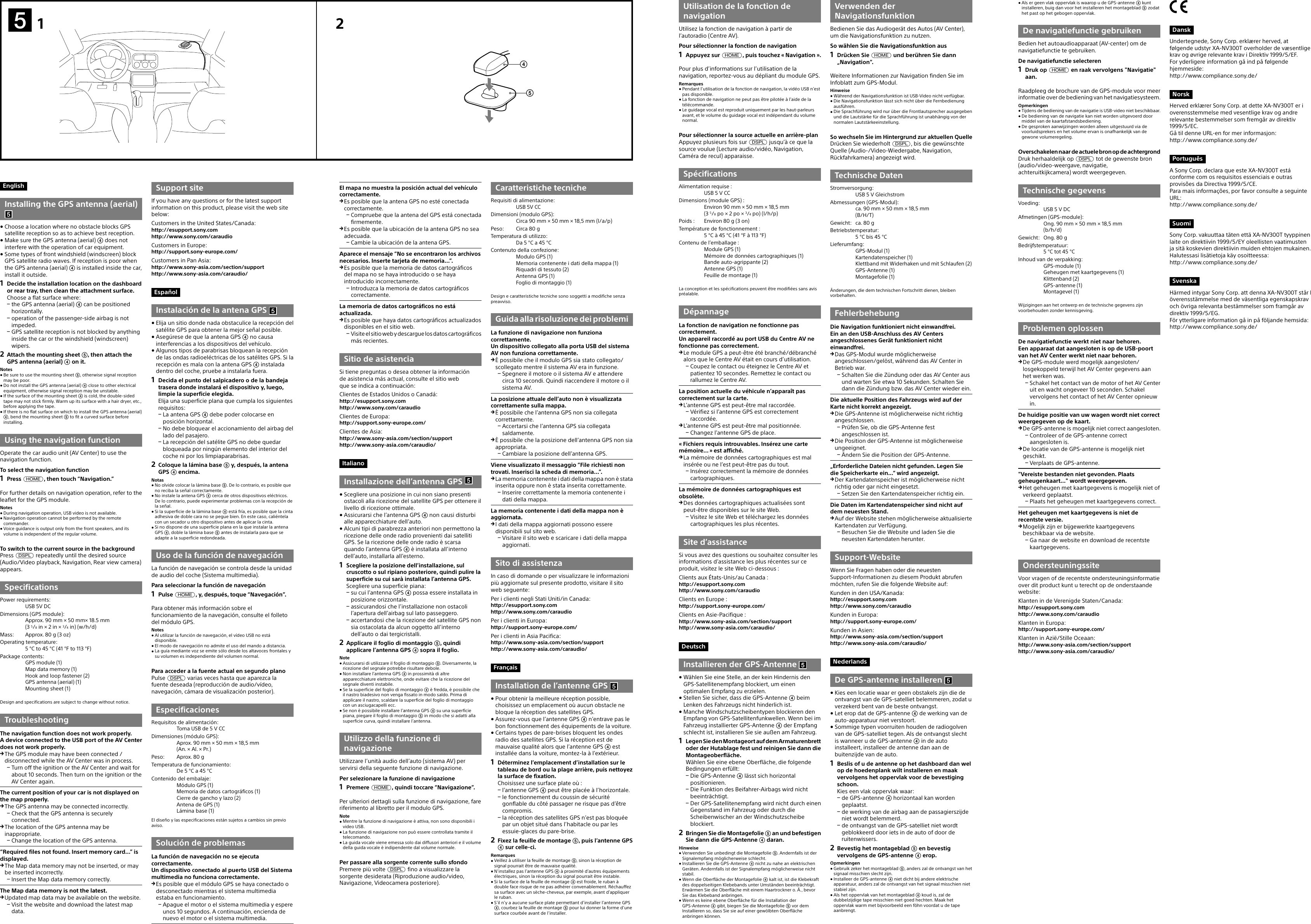 Sony Xa Nv300t Instruction Guide