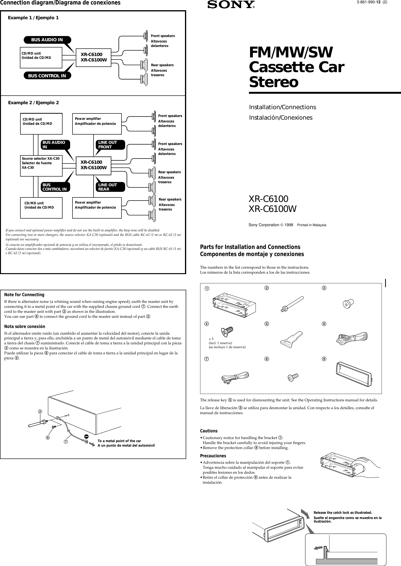 Page 1 of 4 - Sony Sony-Xr-C6100-Users-Manual- XR-C6100/XR-C6100W  Sony-xr-c6100-users-manual