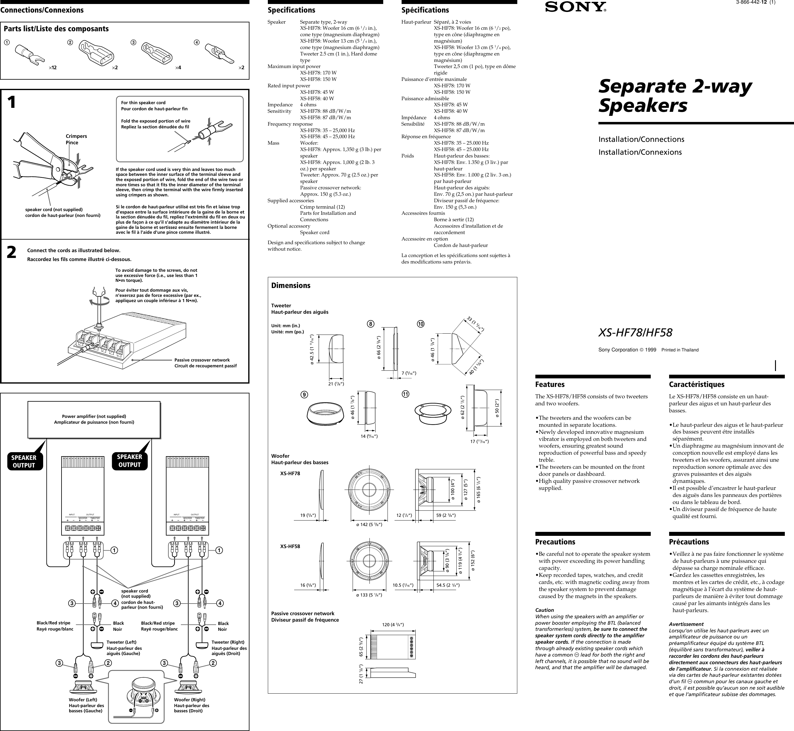 Page 1 of 2 - Sony Sony-Xs-Hf78-Users-Manual- XS-HF78/HF58  Sony-xs-hf78-users-manual