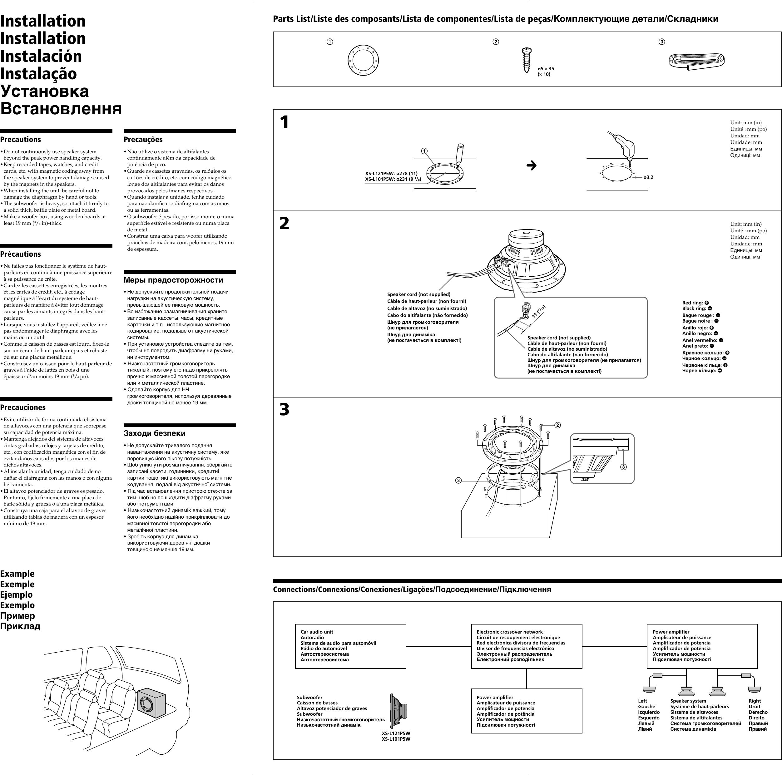 Page 2 of 2 - Sony Sony-Xs-L101P5W-Installation-Connections-Manual- XS-L121P5W/L101P5W Sony-xs-l101p5w-installation-connections-manual