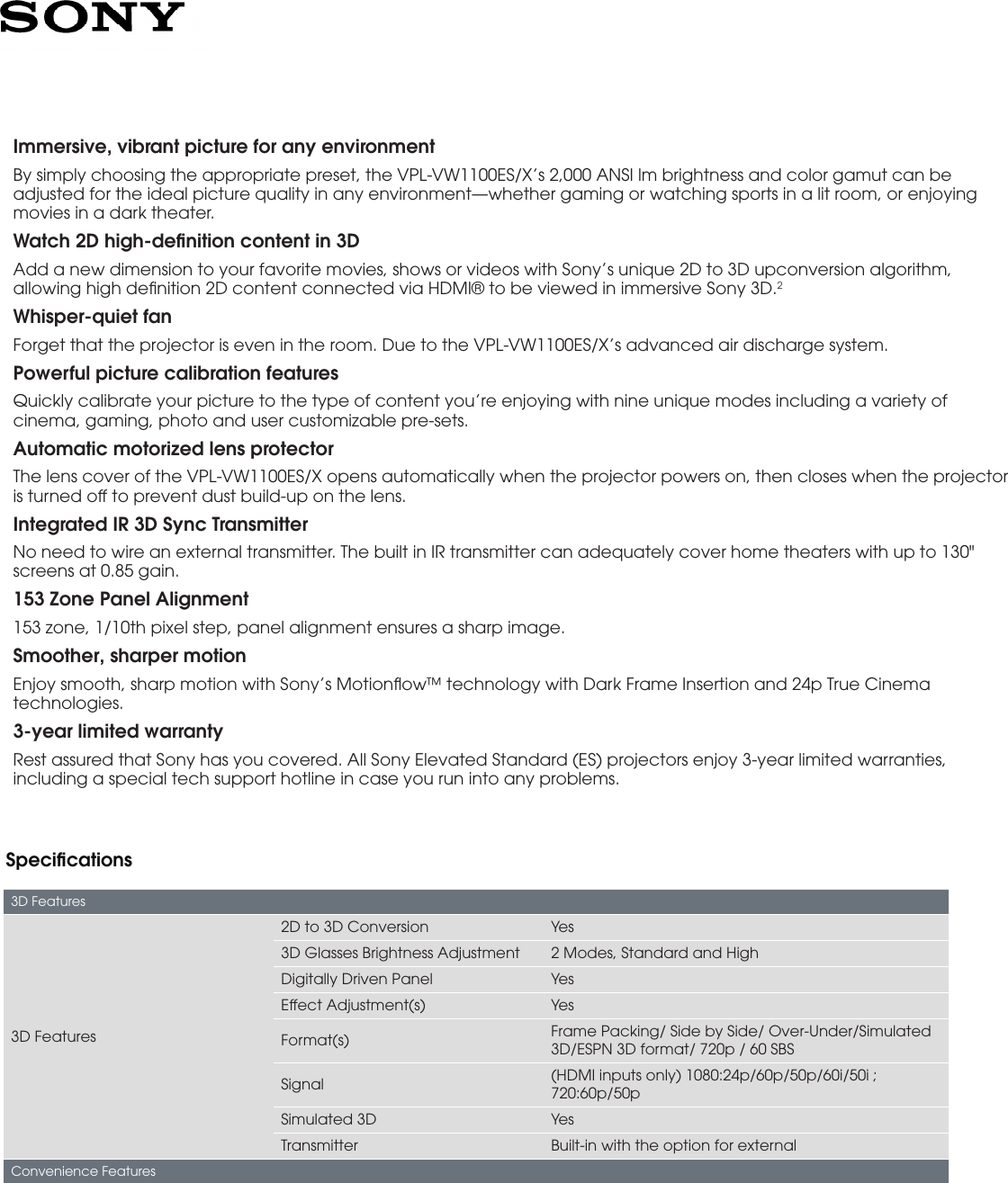 Page 2 of 4 - Sony VPL-VW1100ESX User Manual  To The B9c94869-752d-4d0f-86e1-bf3f93810037