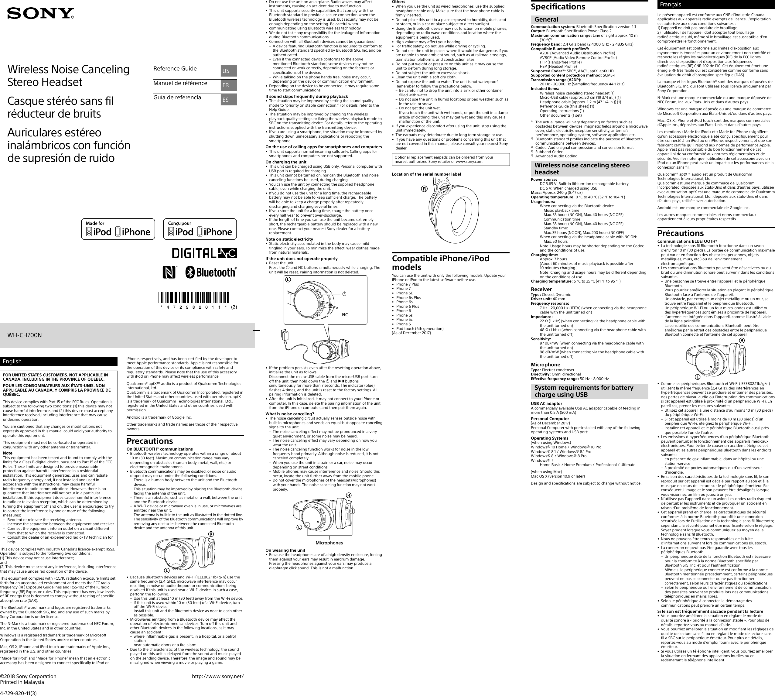 Sony WH CH700N User Manual Reference Guide Docget