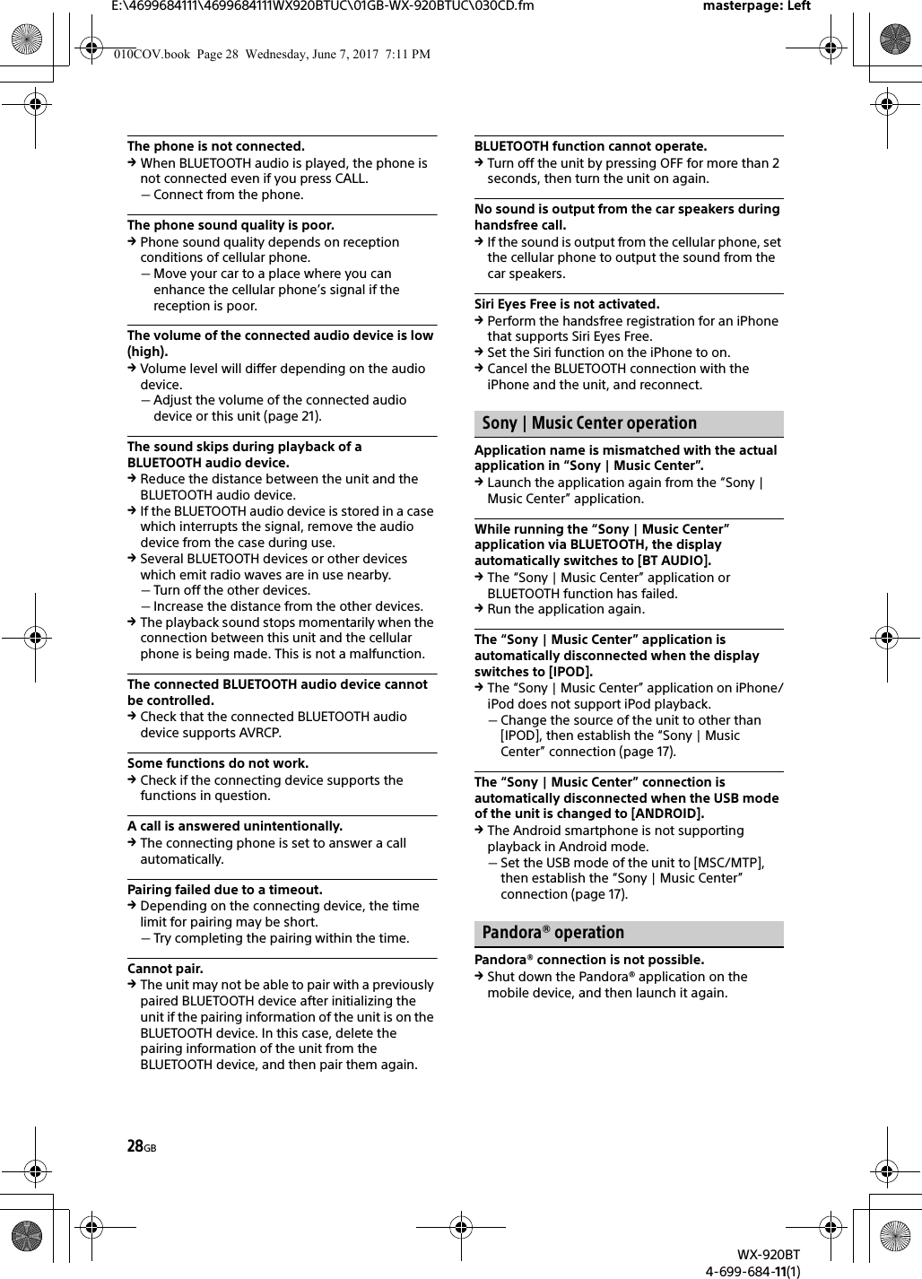 Sony Bluetooth Audio System Wx 920bt