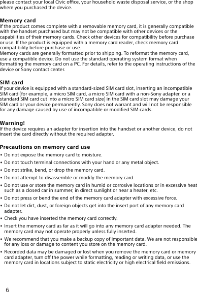 Page 6 of 11 - Important Information  Warranty Phones GB 24 8