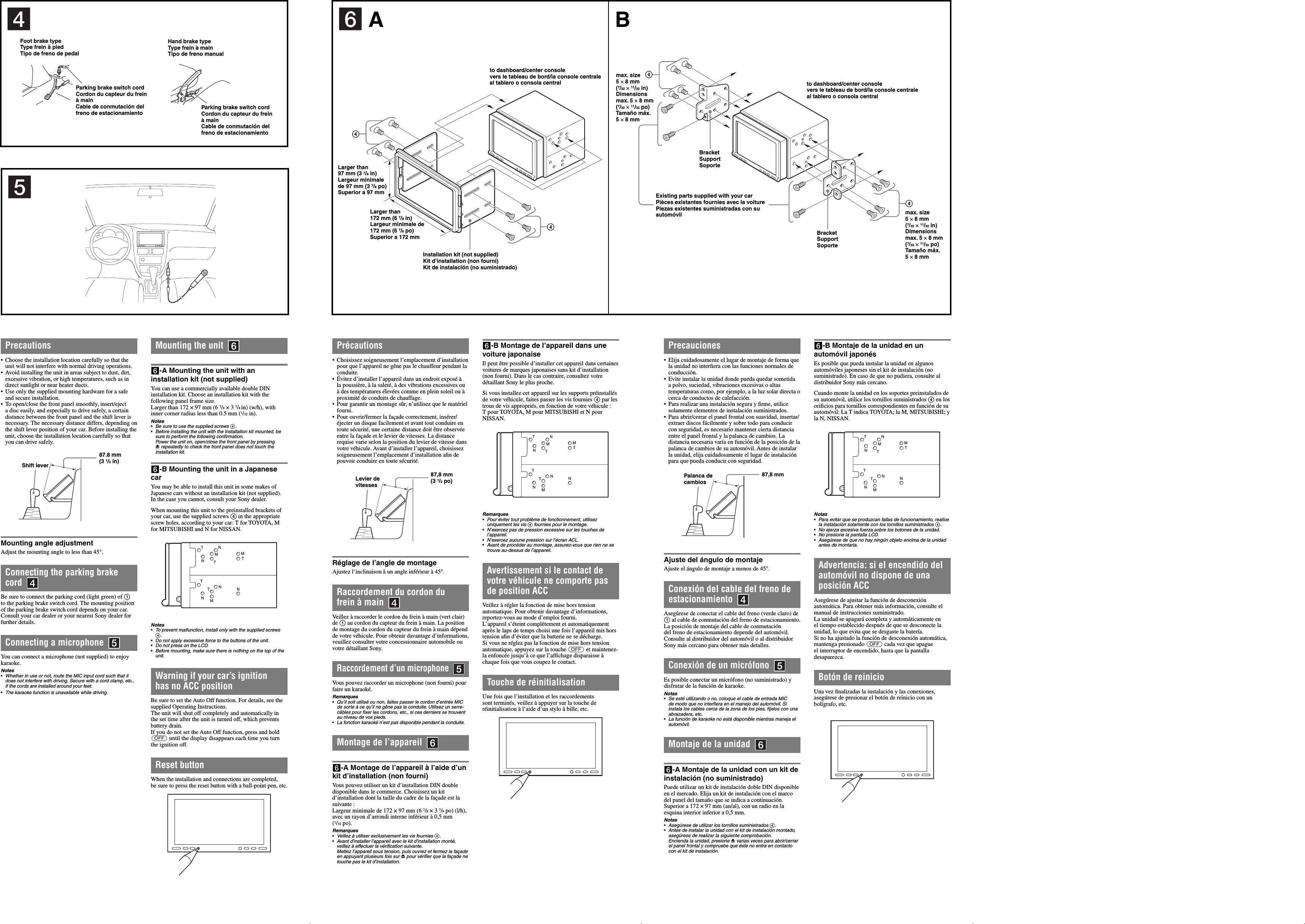 Page 2 of 2 - Sony XAV-W1 User Manual Installation/Connections XAVW1 Install