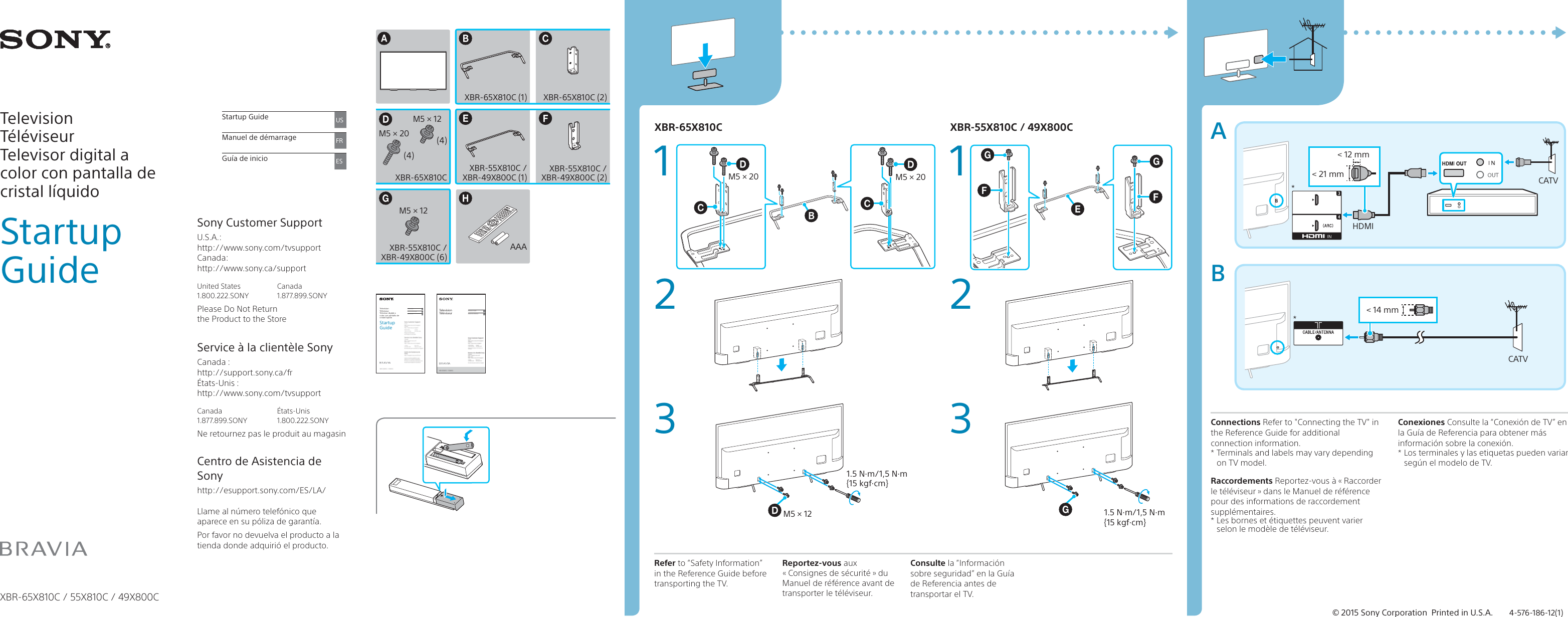 Page 1 of 2 - Sony XBR-49X800C XBR-65X810C / 55X810C 49X800C User Manual Startup Guide Docget