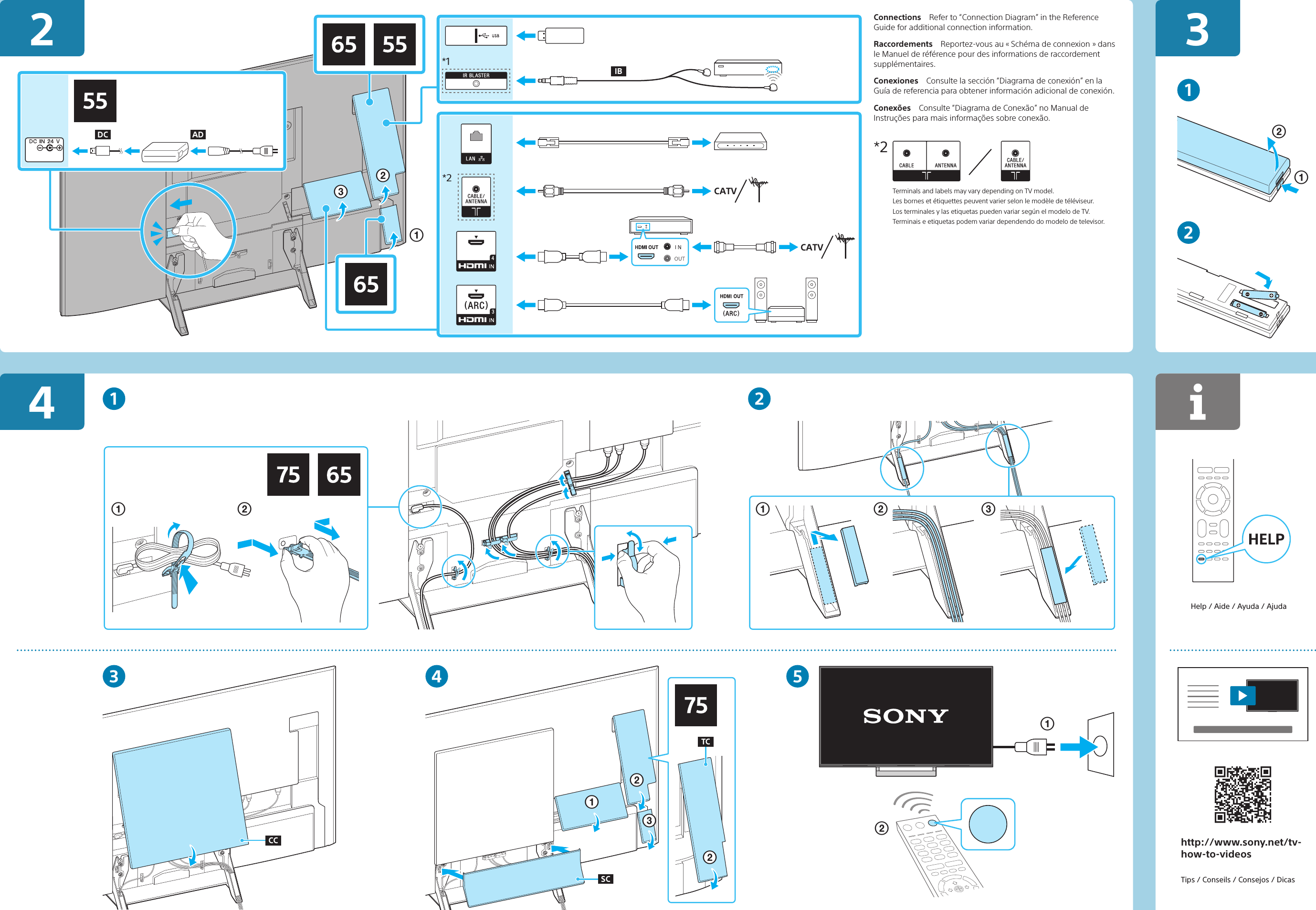 Page 2 of 2 - Sony XBR-55X930E XBR-75X947E / 75X945E 75X940E 65X930E 55X930E User Manual Setup Guide 4690456111