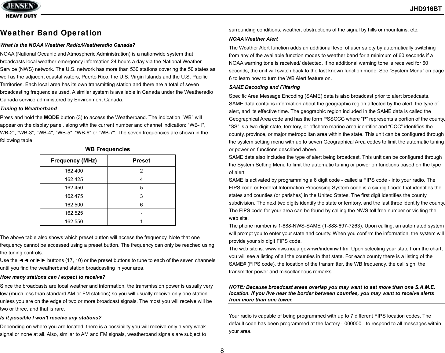 Page 10 of Sounding Audio JHD916BT Heavy Duty Car Audio User Manual JHD916BT  cert