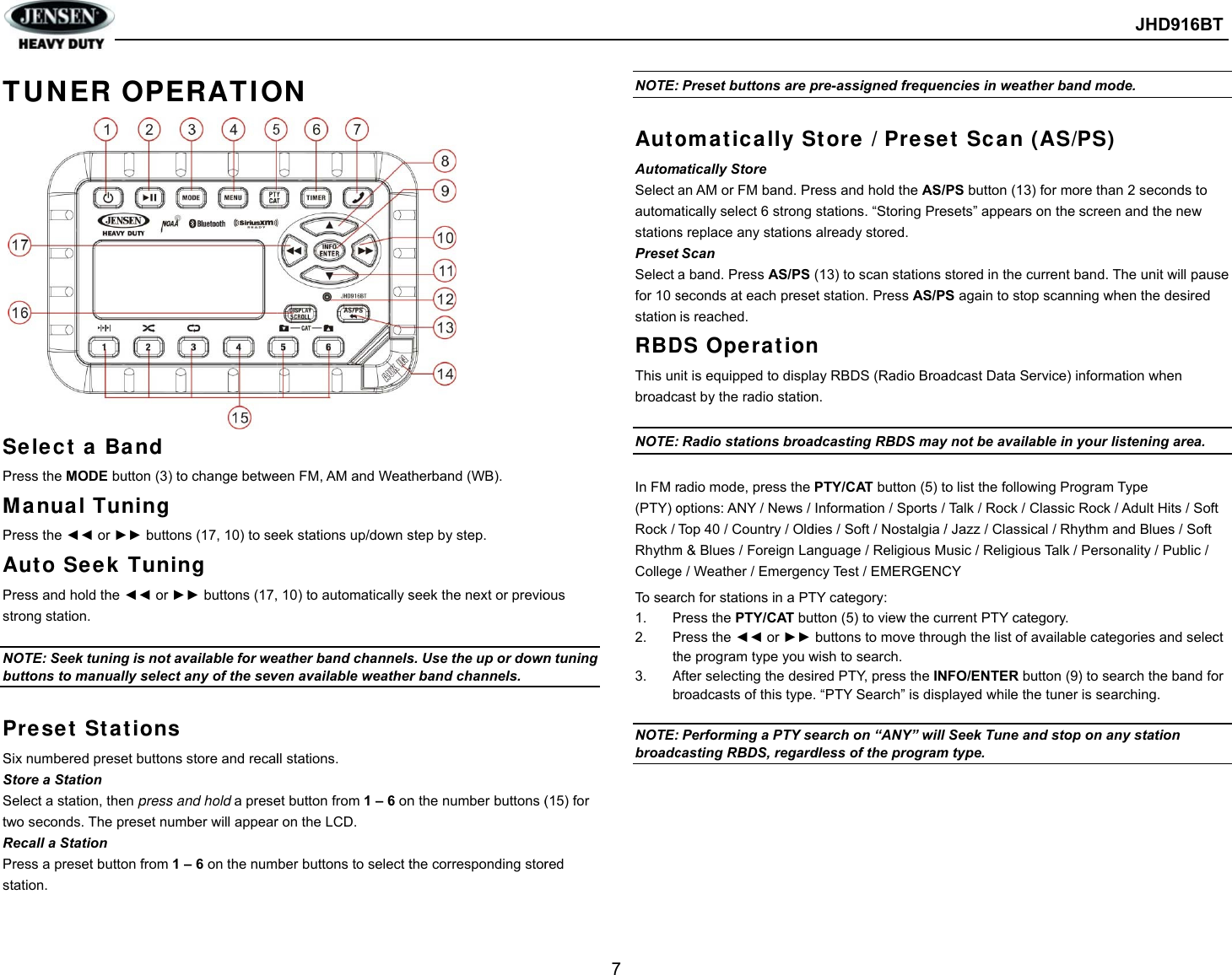 Page 9 of Sounding Audio JHD916BT Heavy Duty Car Audio User Manual JHD916BT  cert