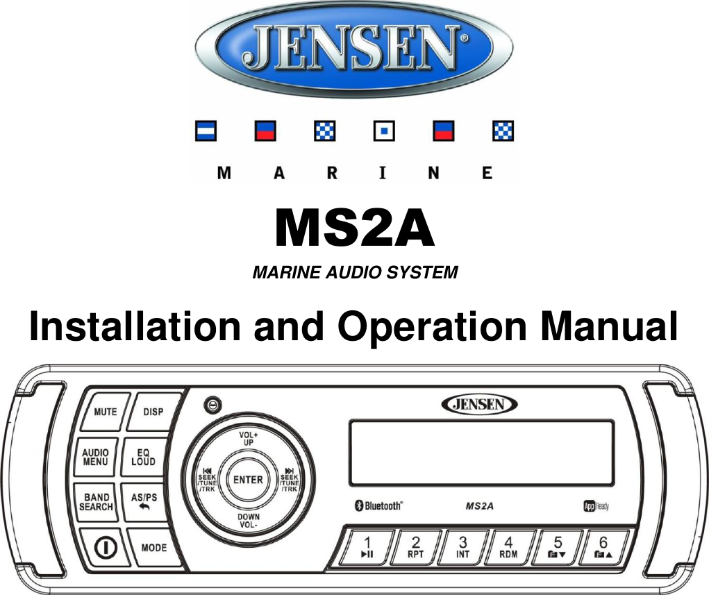               MS2A MARINE AUDIO SYSTEM  Installation and Operation Manual          