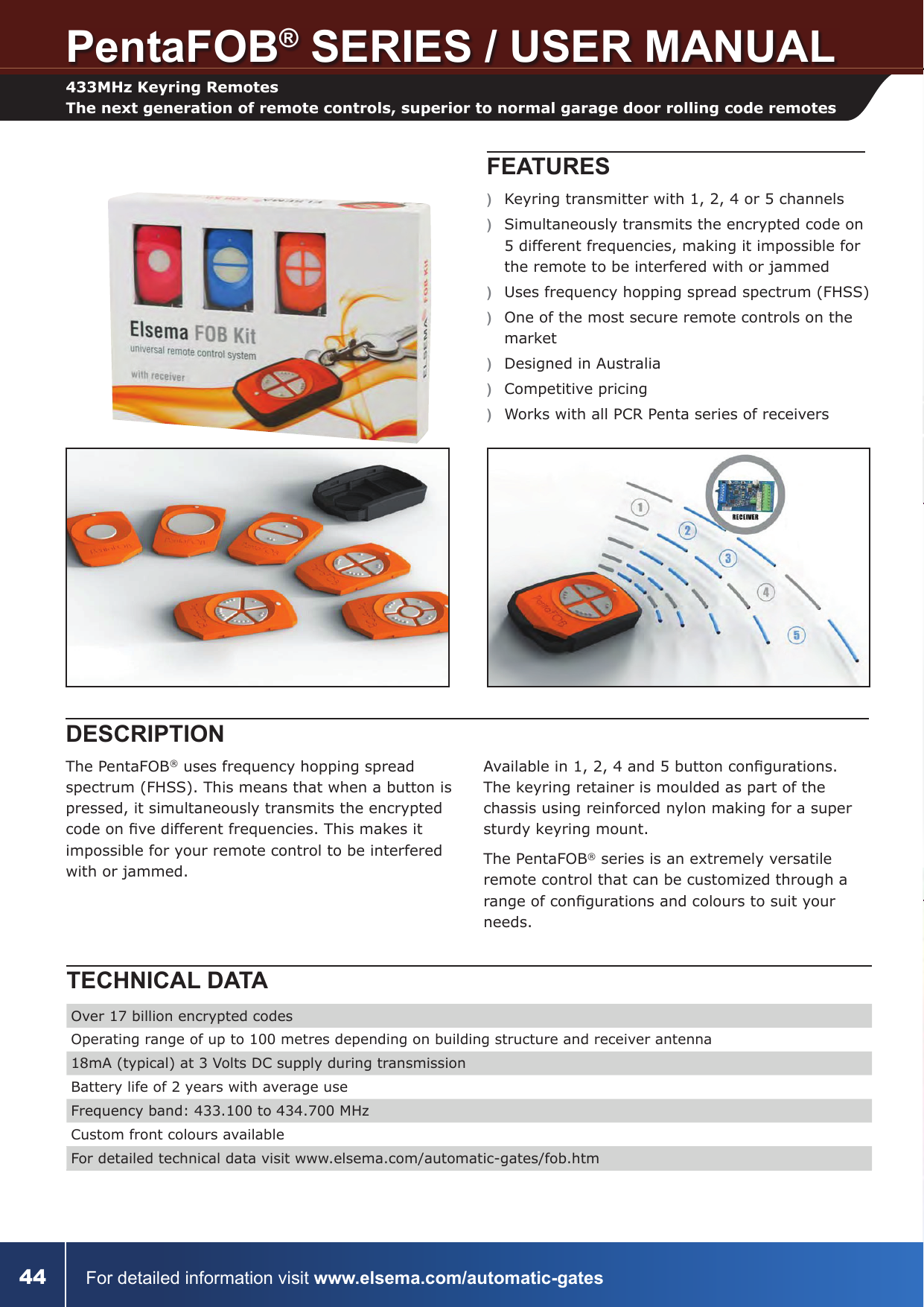 Page 1 of South Pacific Electronics FOB433 Keyring Remote Control User Manual 2