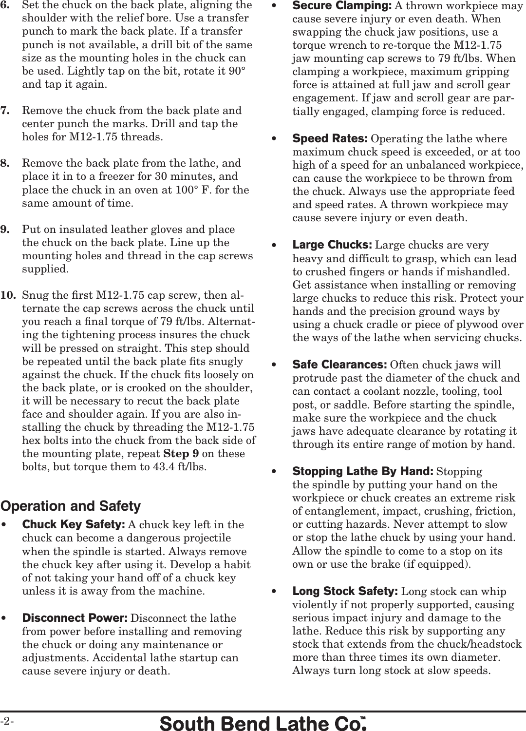 Page 2 of 4 - Southbend Southbend-Sb1310-Users-Manual-  Southbend-sb1310-users-manual