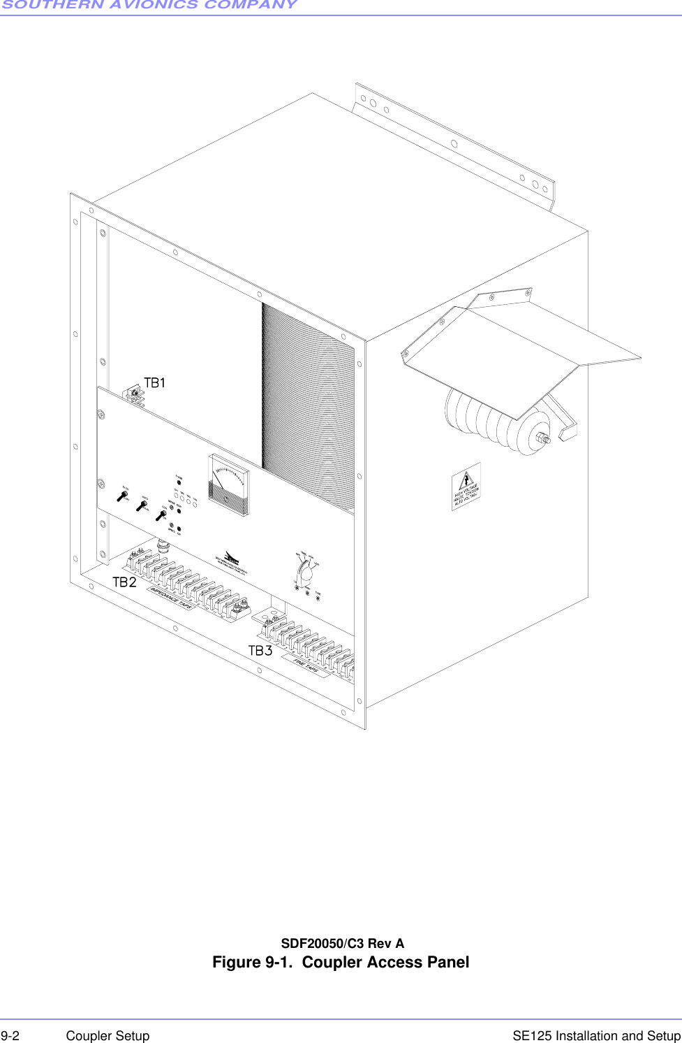 SOUTHERN AVIONICS COMPANYSE125 Installation and Setup9-2 Coupler Setup SDF20050/C3 Rev AFigure 9-1.  Coupler Access Panel 