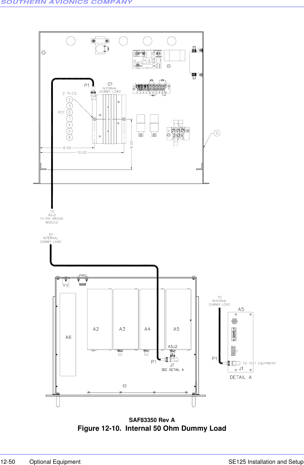 SOUTHERN AVIONICS COMPANYSE125 Installation and Setup12-50 Optional EquipmentSAF83350 Rev AFigure 12-10.  Internal 50 Ohm Dummy Load